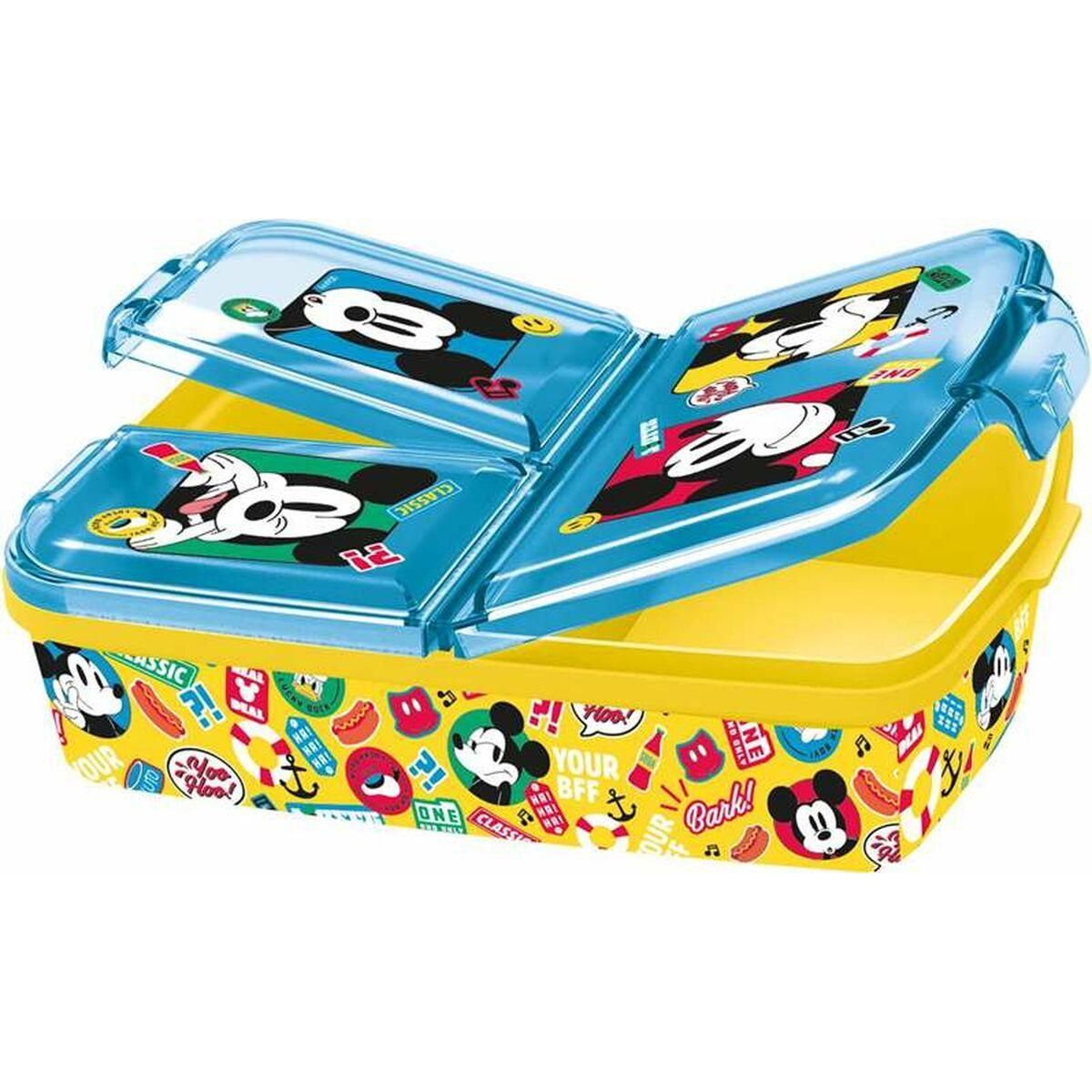 Madkasse med rum Mickey Mouse Fun-Tastic polypropylen 22 x 14 x 6 cm 19,5 x 16,5 x 6,7 cm