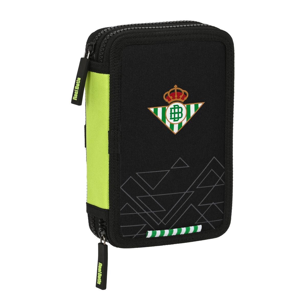 Dobbelt penalhus Real Betis Balompié Sort Lime 12.5 x 19.5 x 4 cm (28 Dele)