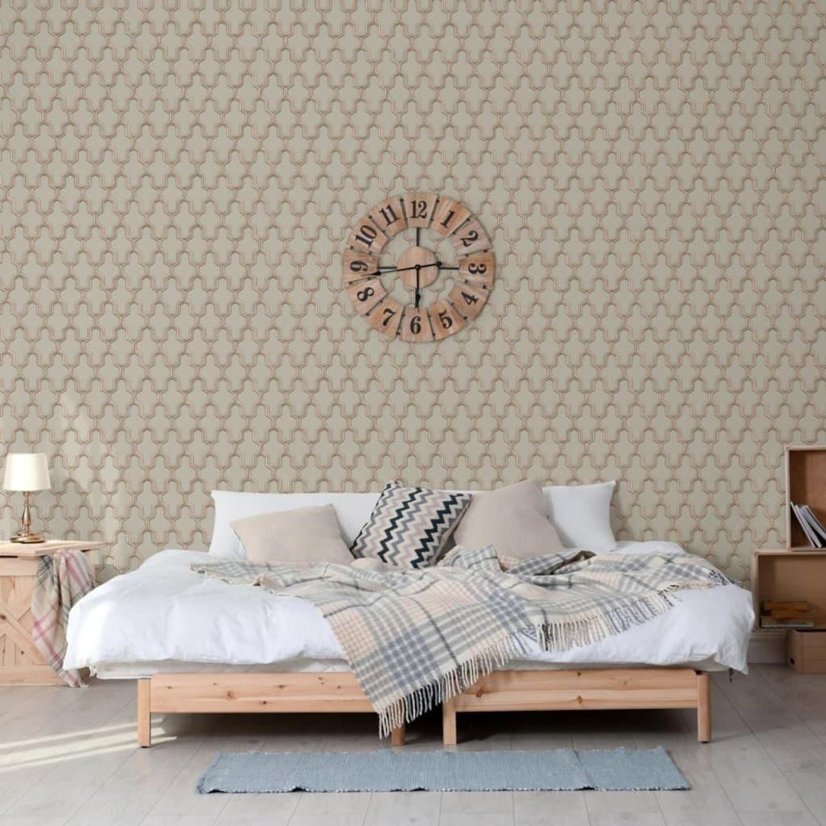 DUTCH WALLCOVERINGS tapet Geometric grøn og guldfarvet