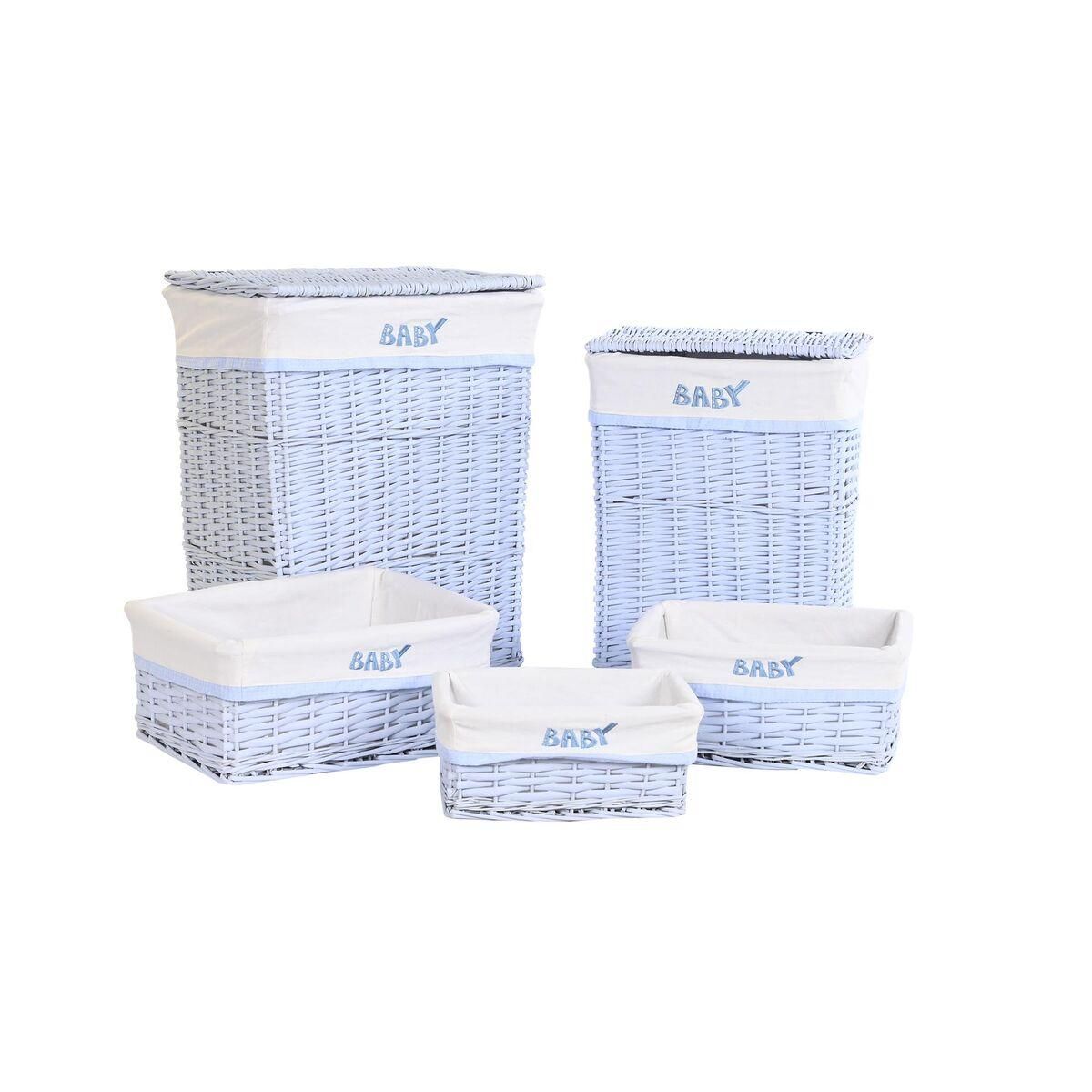 Set med kurve Blå Celestial flet Børns 44 x 34 x 56 cm (5 Dele)