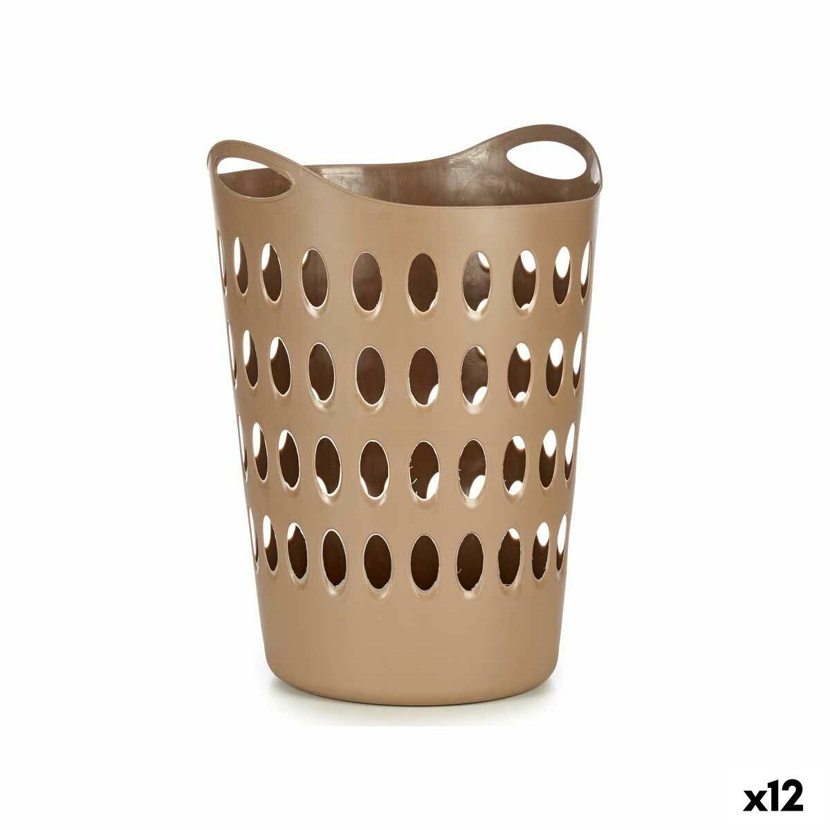 Vasketøjskurv Beige Plastik 50 L 44 x 56 x 41 cm (12 enheder)