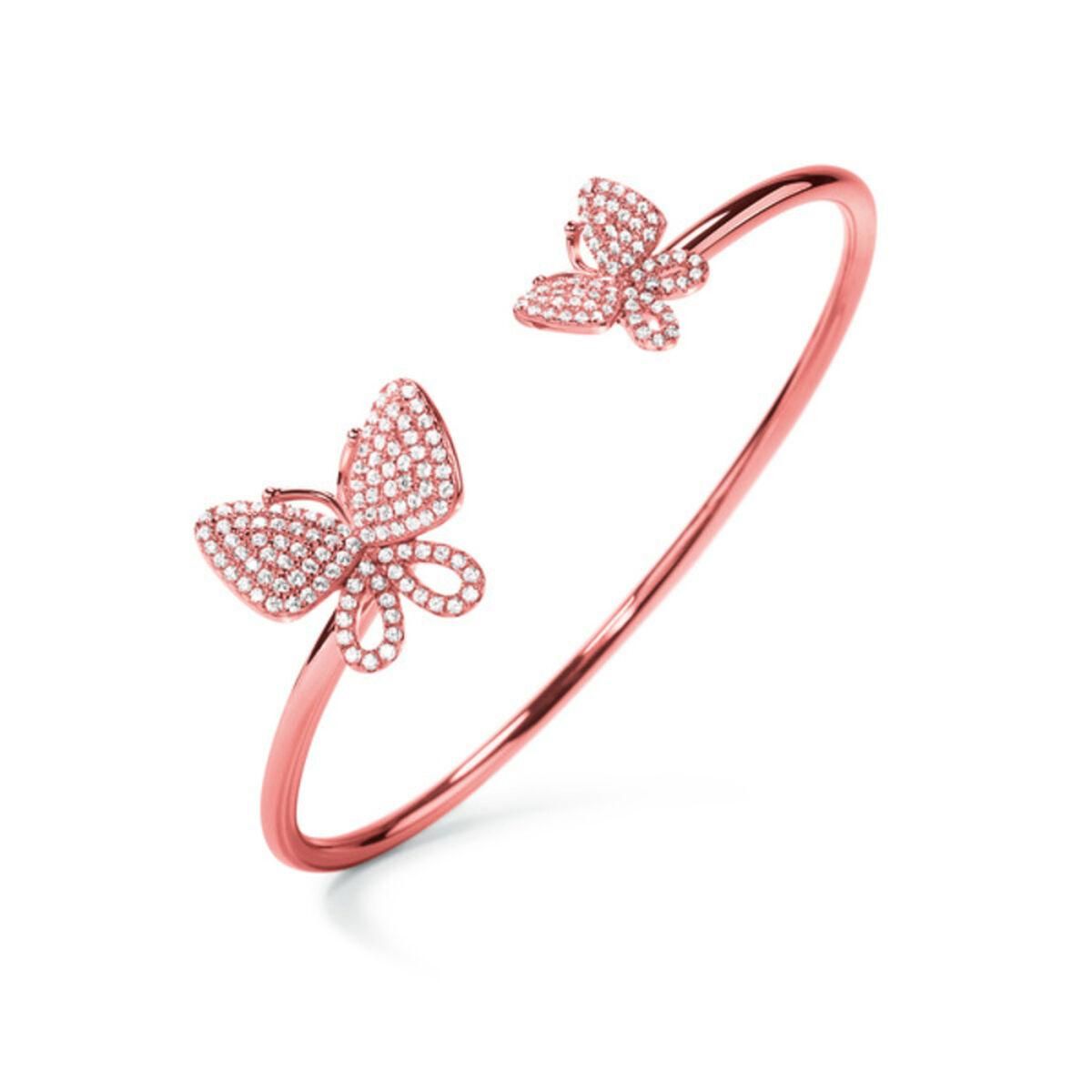 Armbånd Folli Follie Sommerfugle Sterling sølv (Ø 55 mm) Pink