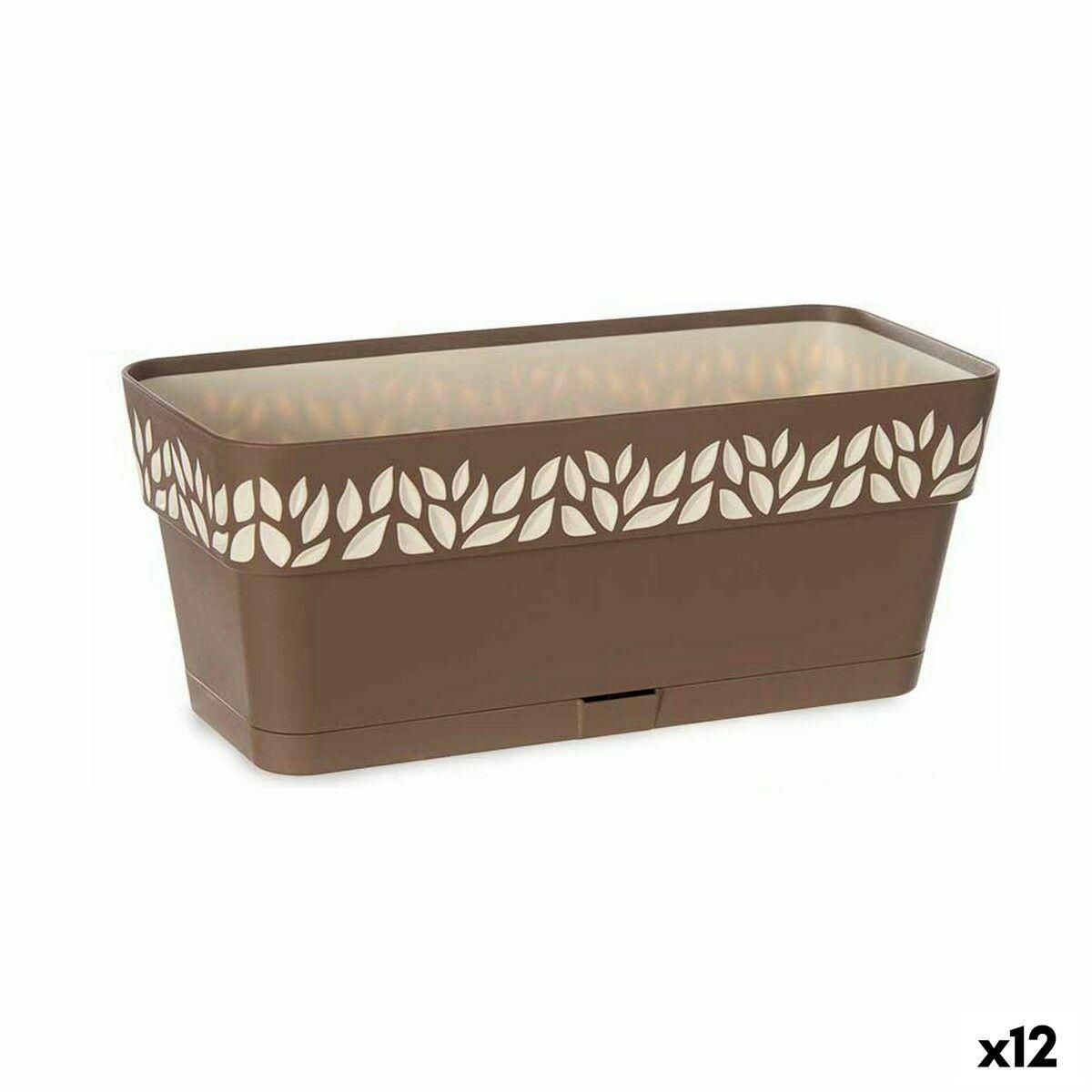 Selvvandende planter Stefanplast Cloe Brun Plastik 13,3 x 12,3 x 29,3 cm (12 enheder)