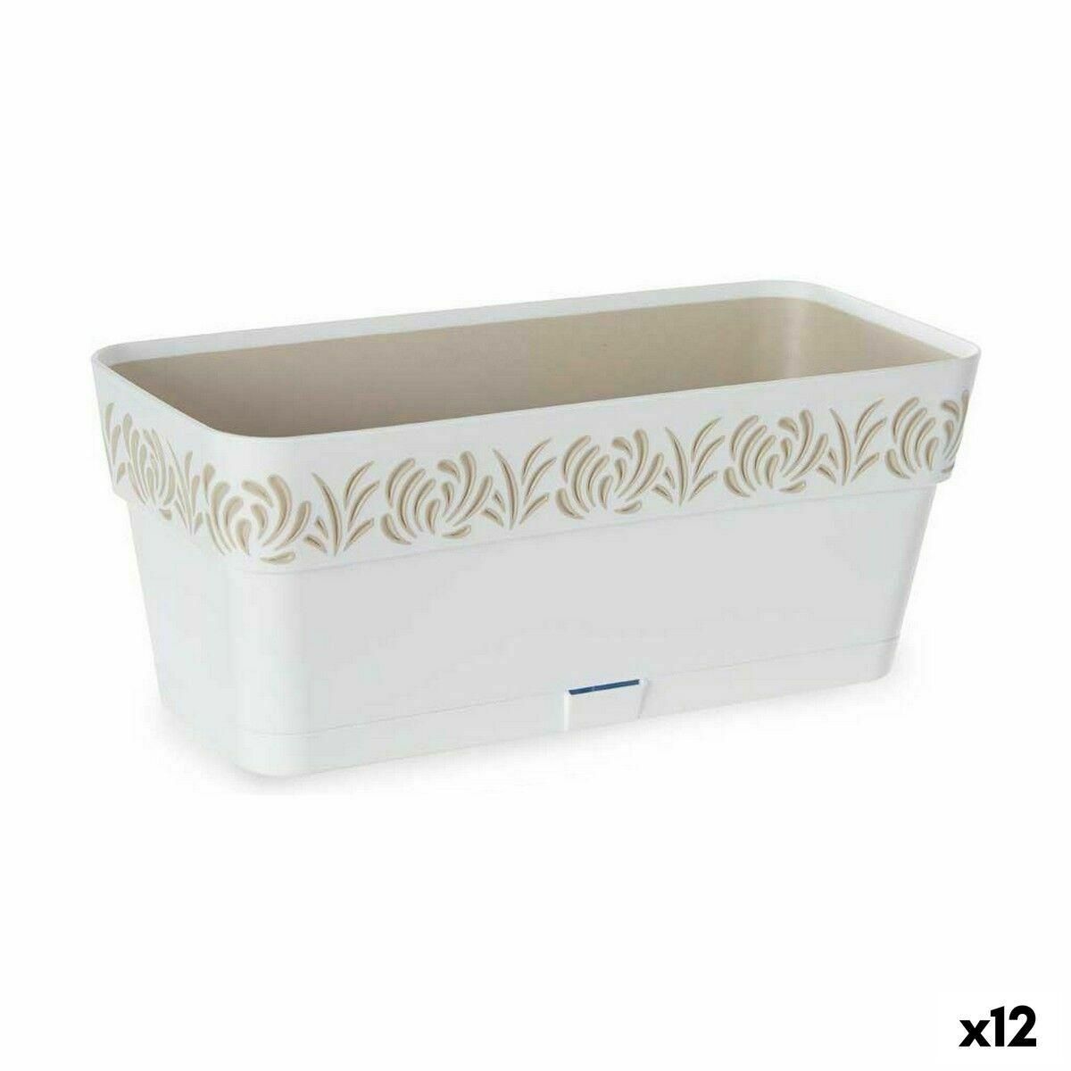 Selvvandende planter Stefanplast Gaia Hvid Plastik 13,3 x 12,3 x 29,3 cm (12 enheder)