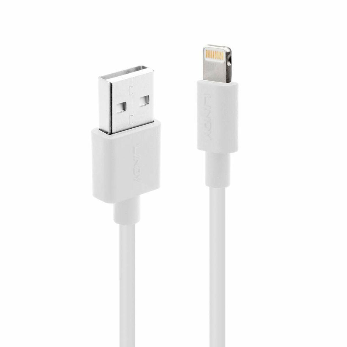 USB til Lightning-kabel LINDY 31327 2 m Hvid