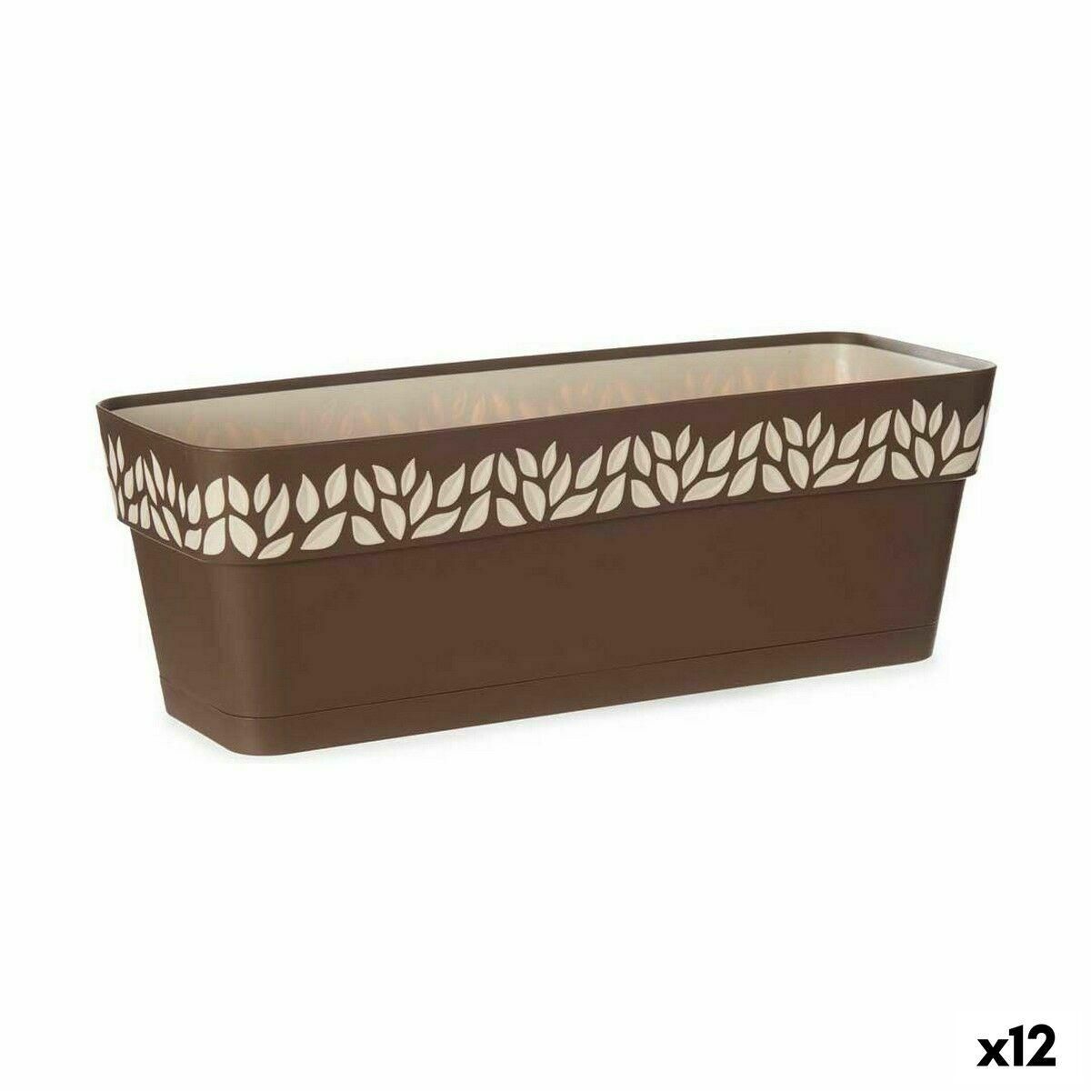 Selvvandende planter Stefanplast Cloe Brun Plastik 49,5 x 17 x 19 cm (12 enheder)