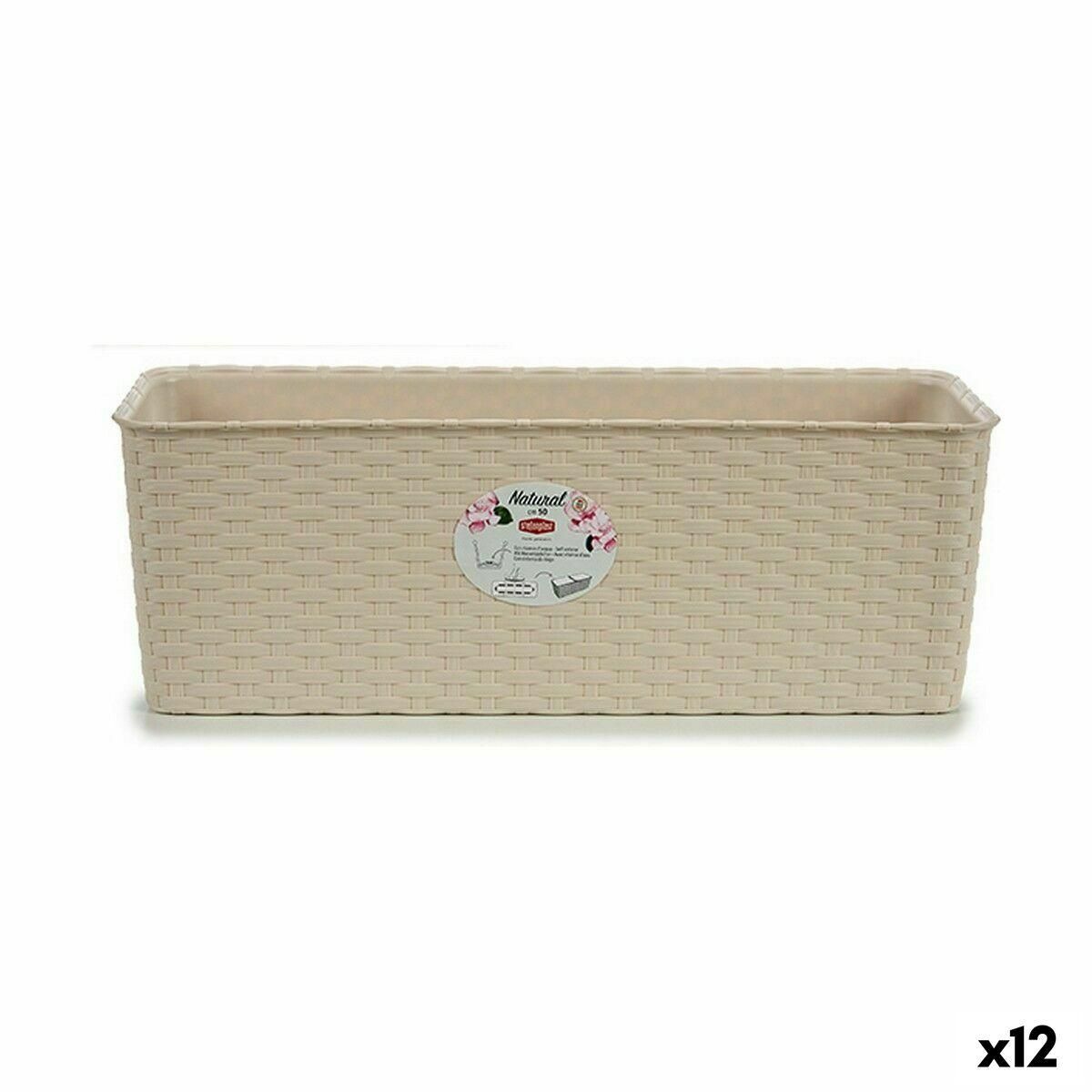 Plantekasse Stefanplast Beige Plastik 17,5 x 16 x 48,5 cm (12 enheder)