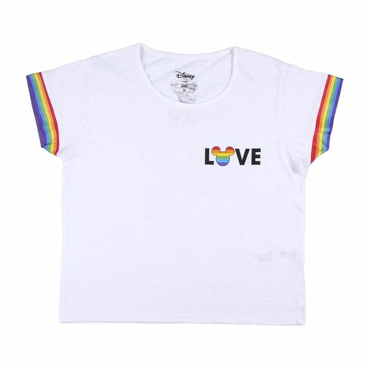 Kortærmet T-shirt til Kvinder Disney Love Pride Hvid M