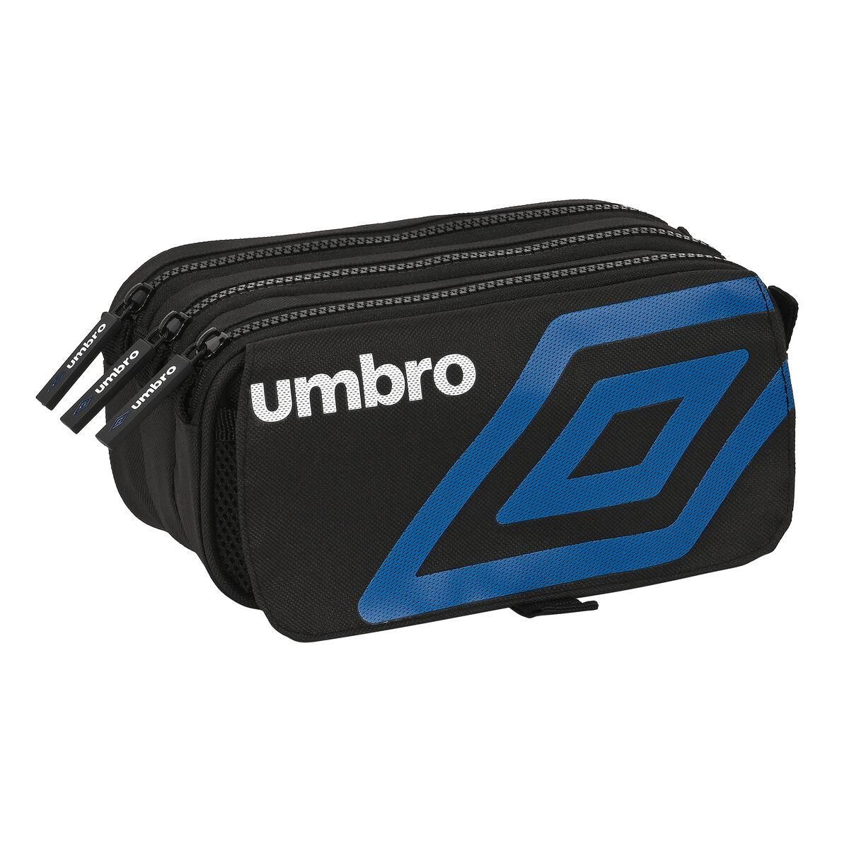 Tredobbelt bæretaske Umbro Flash Sort (21,5 x 10 x 8 cm)