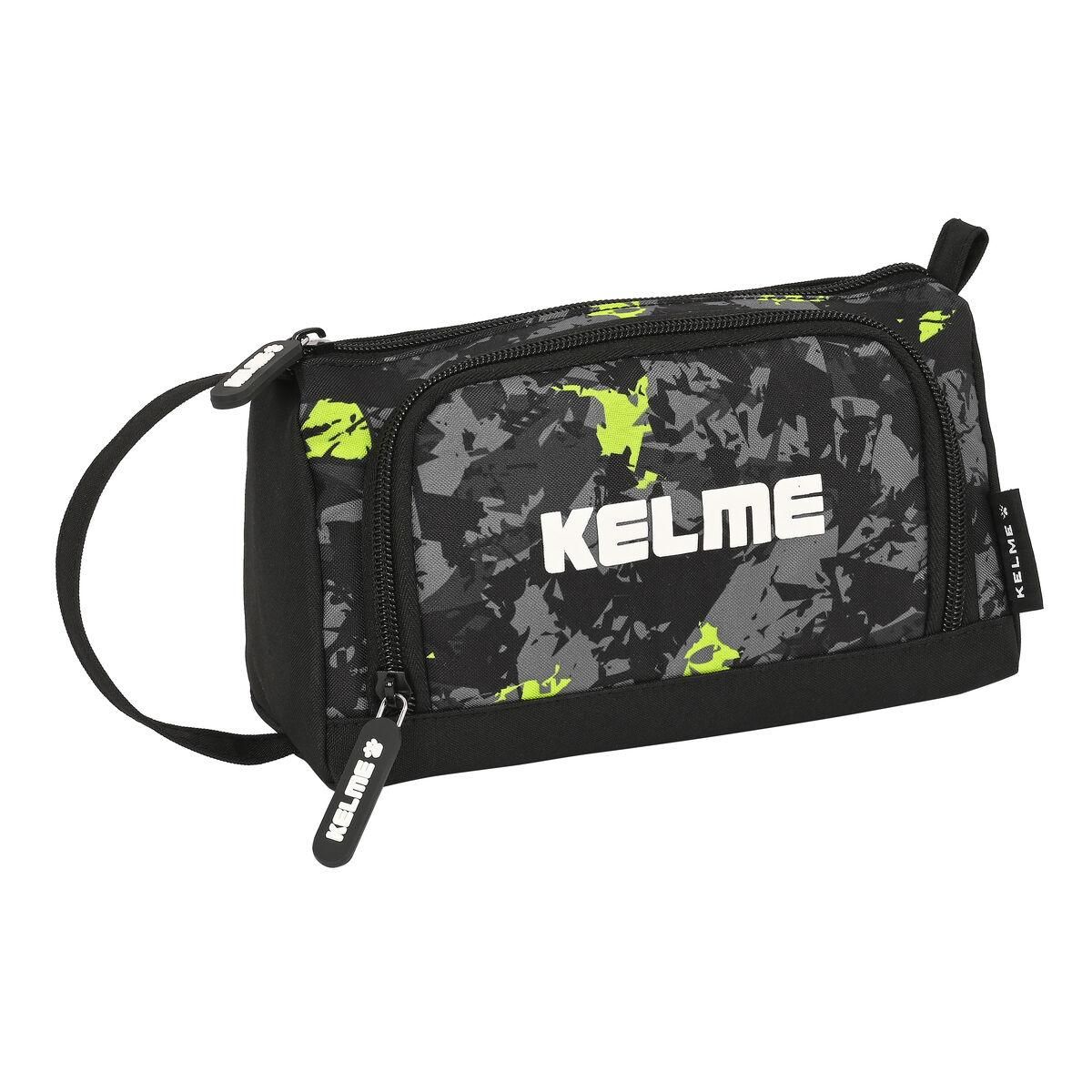 Penalhus med Tilbehør Kelme Jungle Sort Grå Lime 20 x 11 x 8.5 cm (32 Dele)