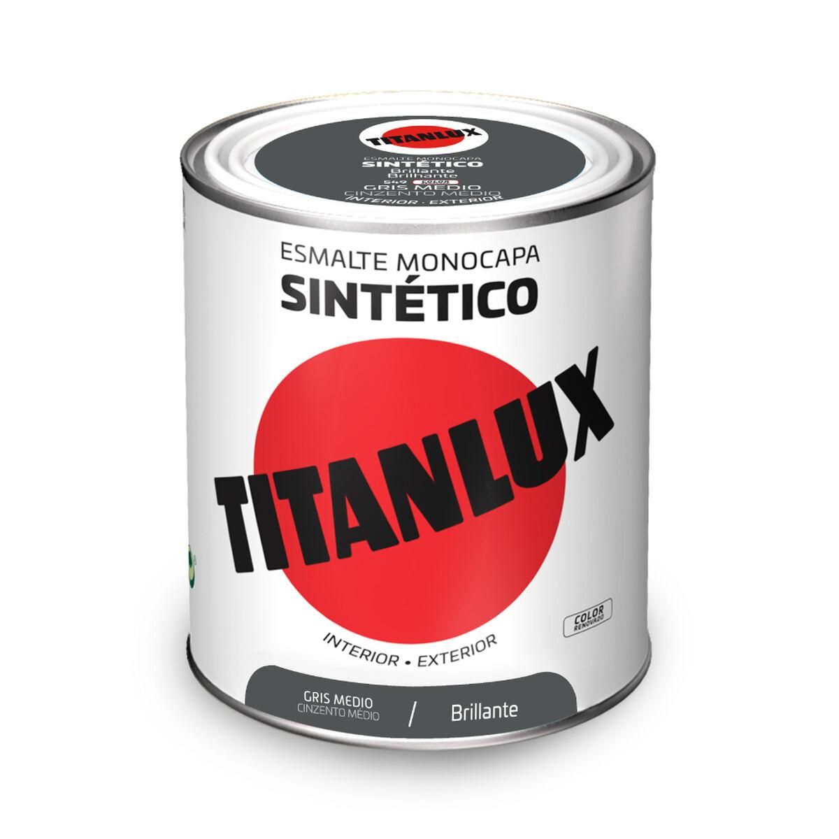 Syntetisk emalje Titanlux 5808971 Grå 750 ml Skinnende