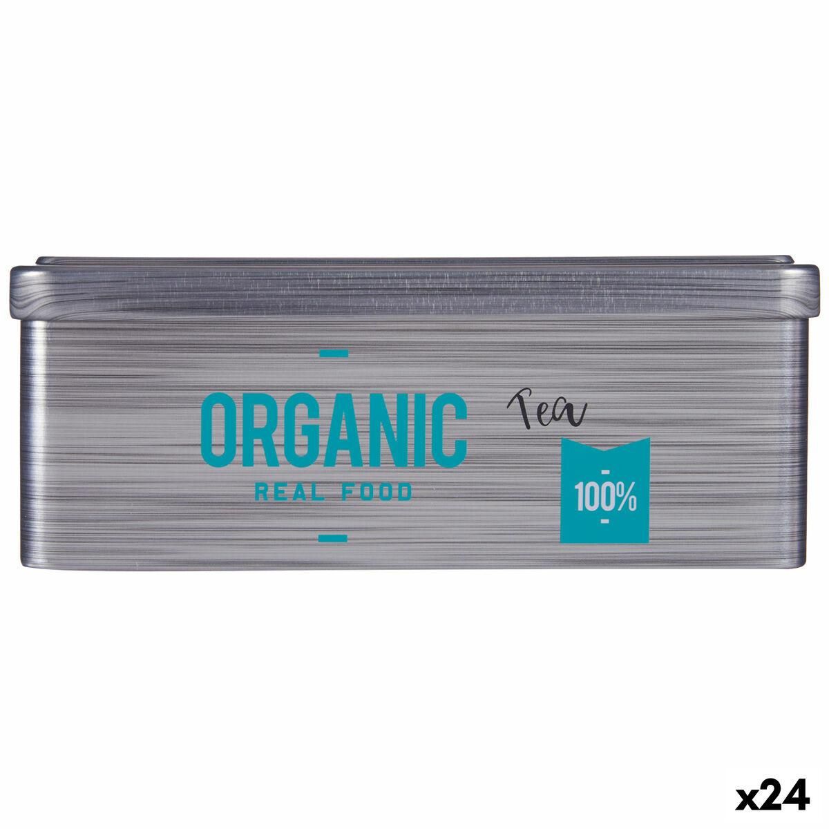 Æske til infusioner Organic Tea Grå Dåse (11 x 7,1 x 18 cm) (24 enheder)