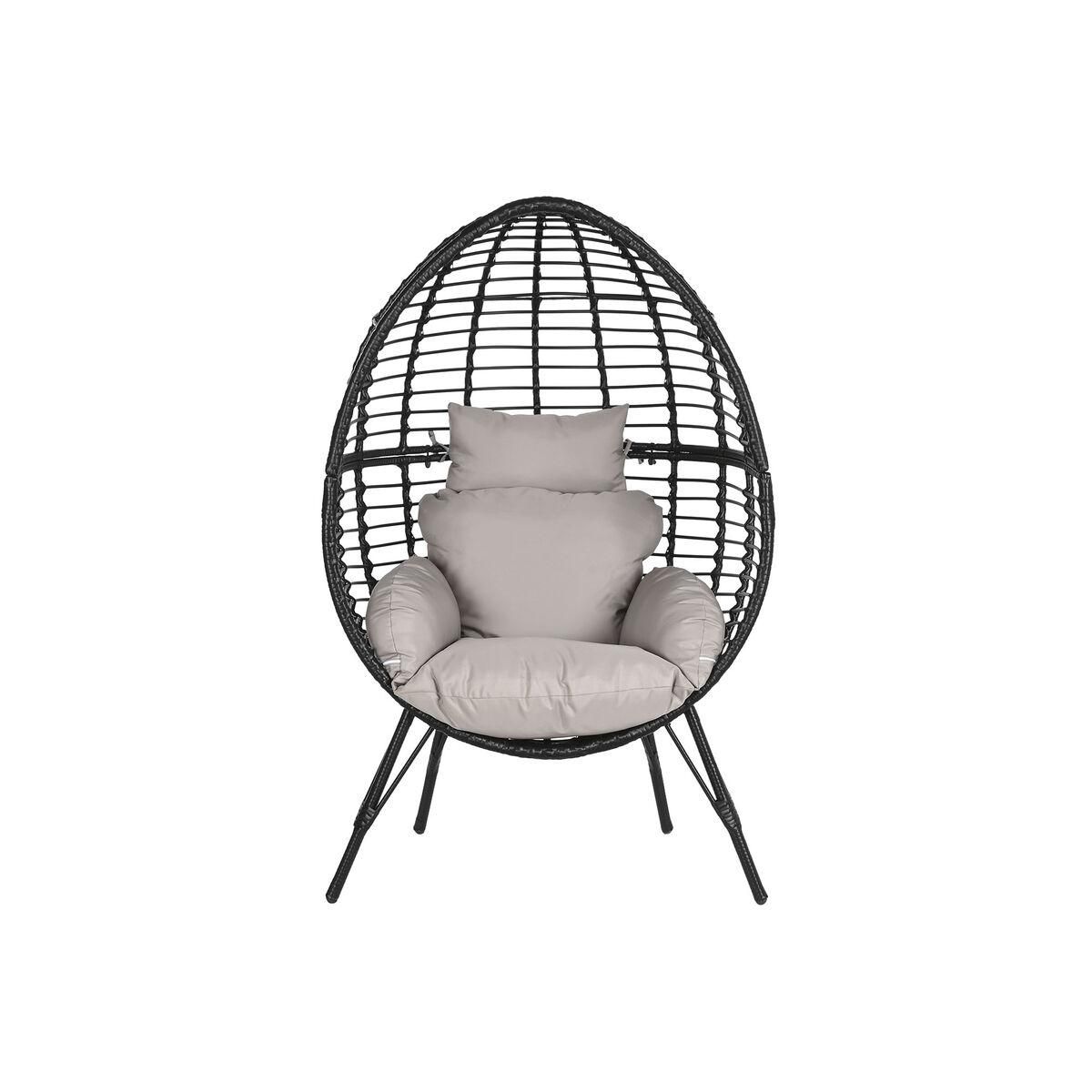 have 90 x 65 x 151 cm Sort Grå Metal syntetisk Rattan