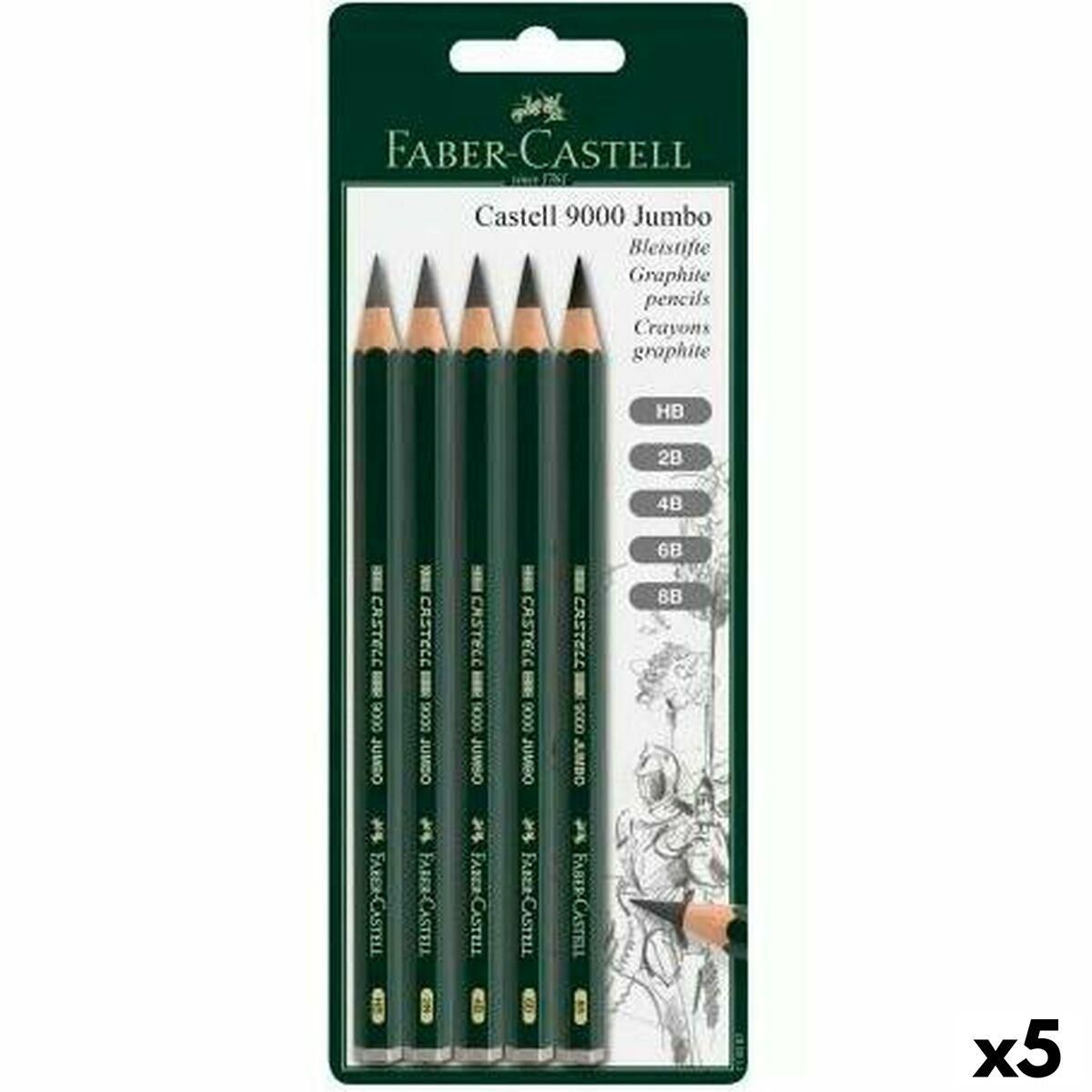 Sæt med Blyanter Faber-Castell Sekskantet 2B 4B 6B 8B (5 enheder)