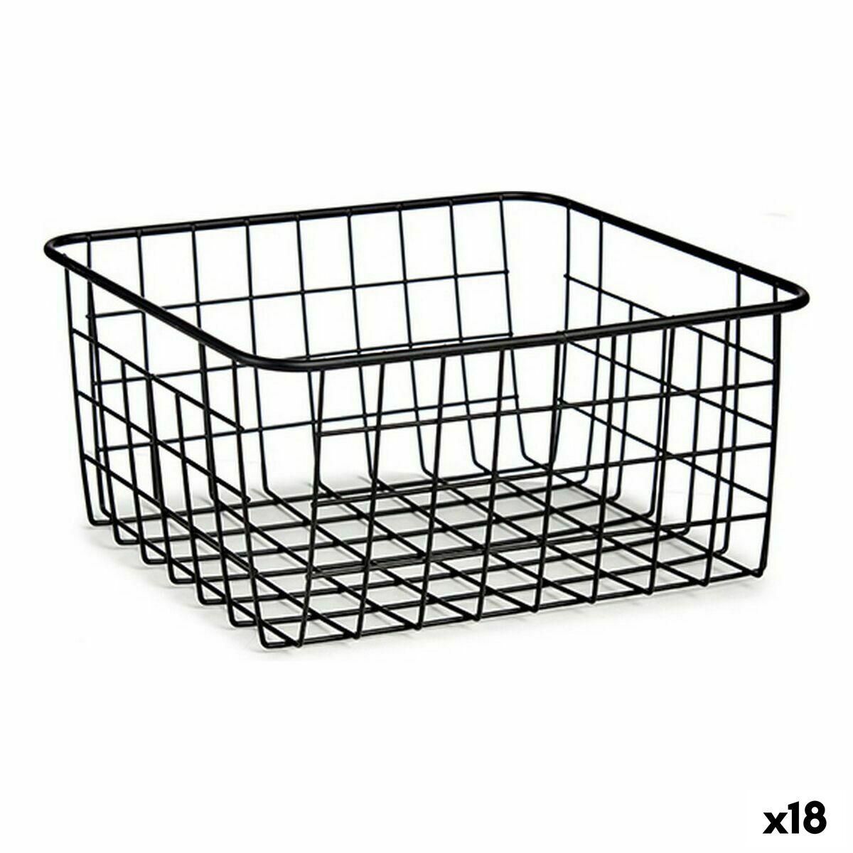 Kurv Sort Stål 22 x 12,7 x 28,5 cm (18 enheder)