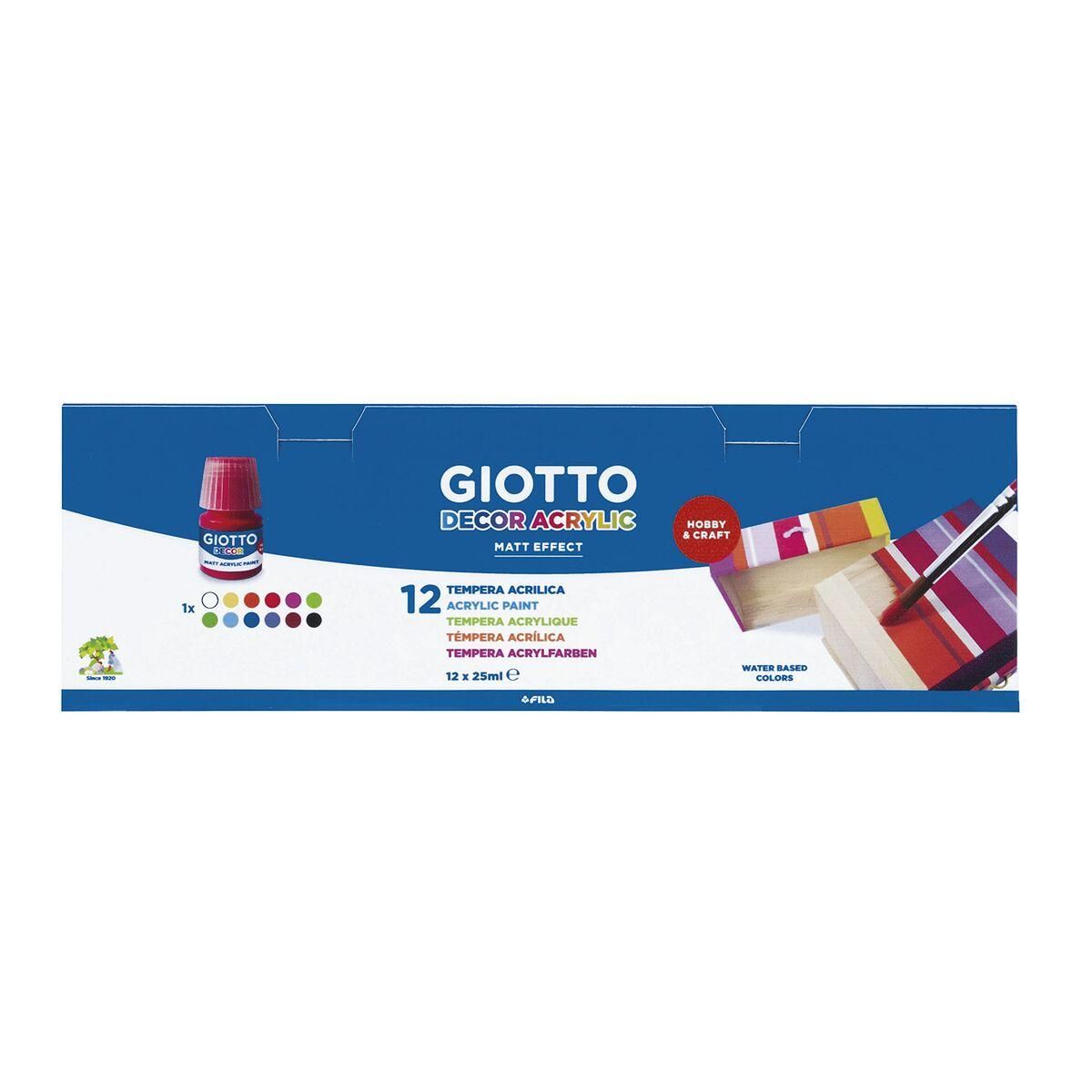 Tempera Giotto Decor Multifarvet 12 Dele 25 ml (12 enheder)