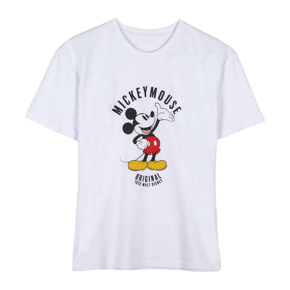 Kortærmet T-shirt til Kvinder Mickey Mouse Hvid XS