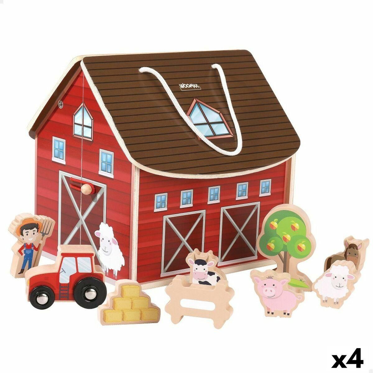 Playset Woomax Gård 9 Dele 4 enheder 19 x 18 x 19 cm