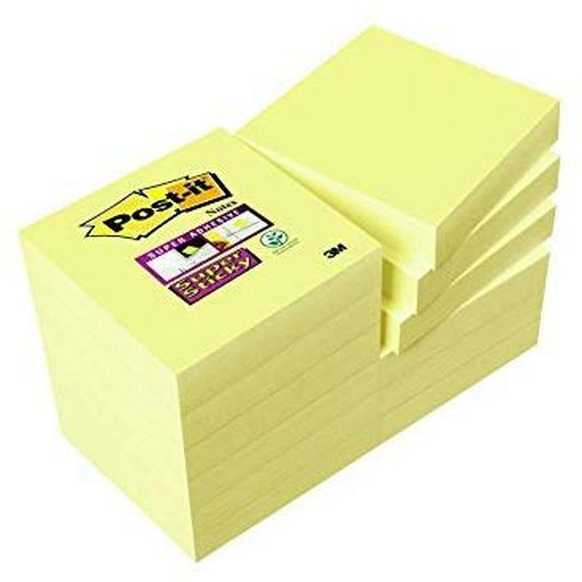 Klæbende huskesedler Post-it Super Sticky Gul 12 Dele 47,6 x 47,6 mm