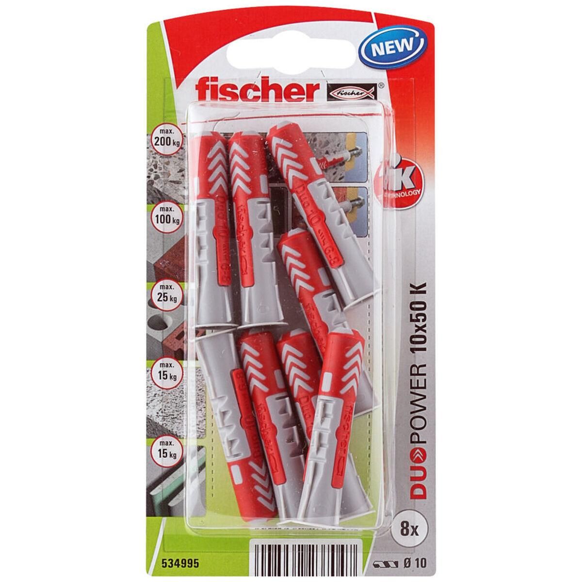 Rawlplugs Fischer DuoPower 534995 Ø 10 x 50 mm Nylon (8 enheder)