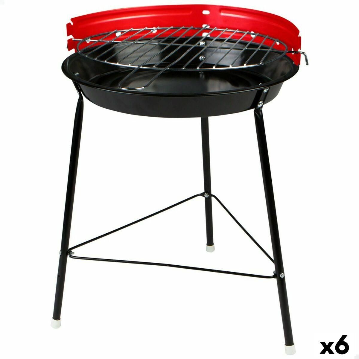 Havegrill Transportabel Aktive Jern Plastik 37 x 44 x 33 cm (6 enheder) Rød