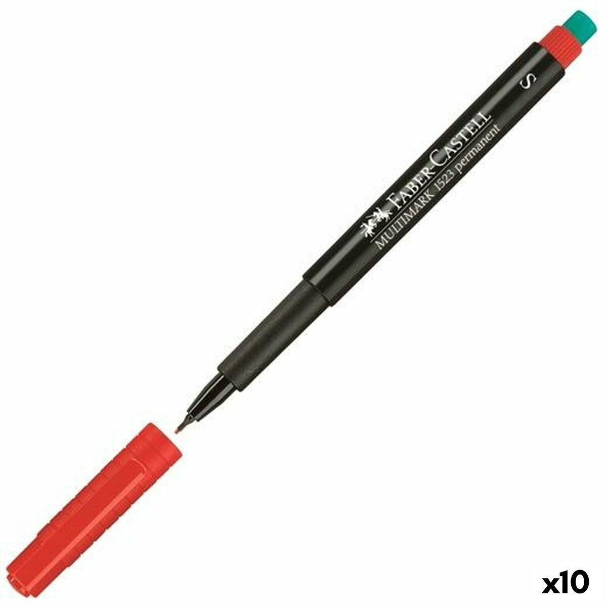 Sprittusch Faber-Castell Multimark 1523 M Rød (10 enheder)