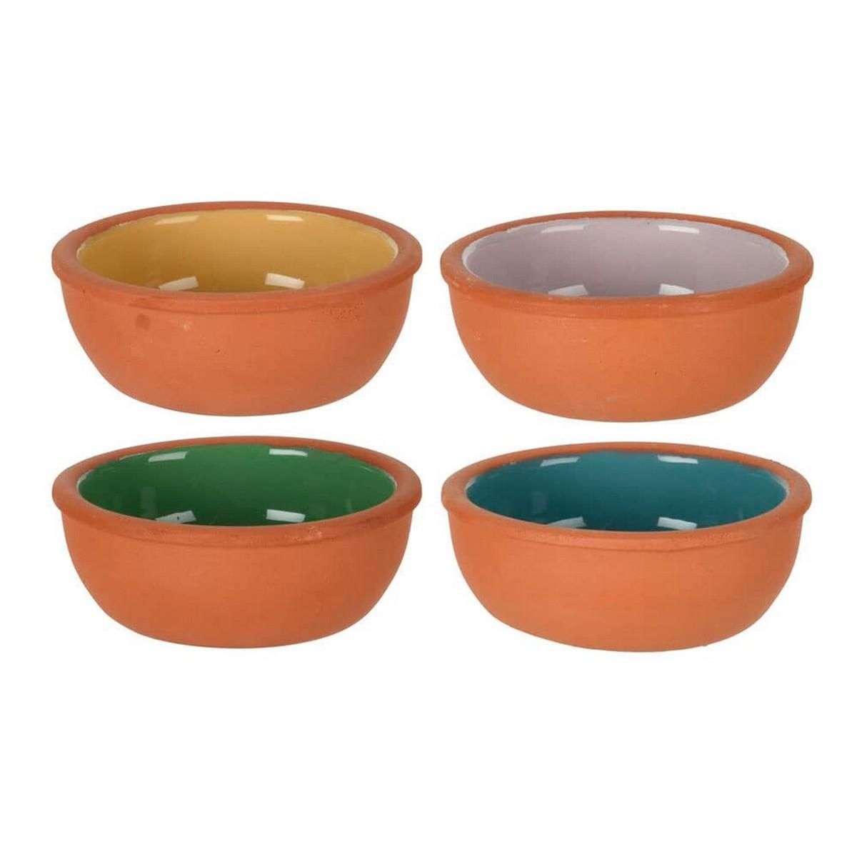 Skålesæt Excellent Houseware Bagt ler Aperitif Terrakotta 4 Dele 150 ml Ø 10,4 x 4,2 cm