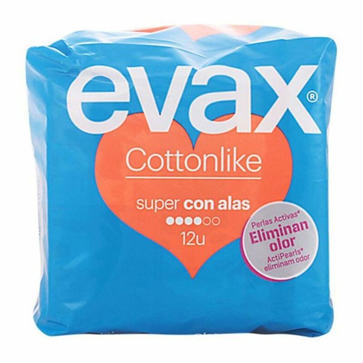 Super Hygiejnebind med Vinger Cotton Like Evax (12 uds)