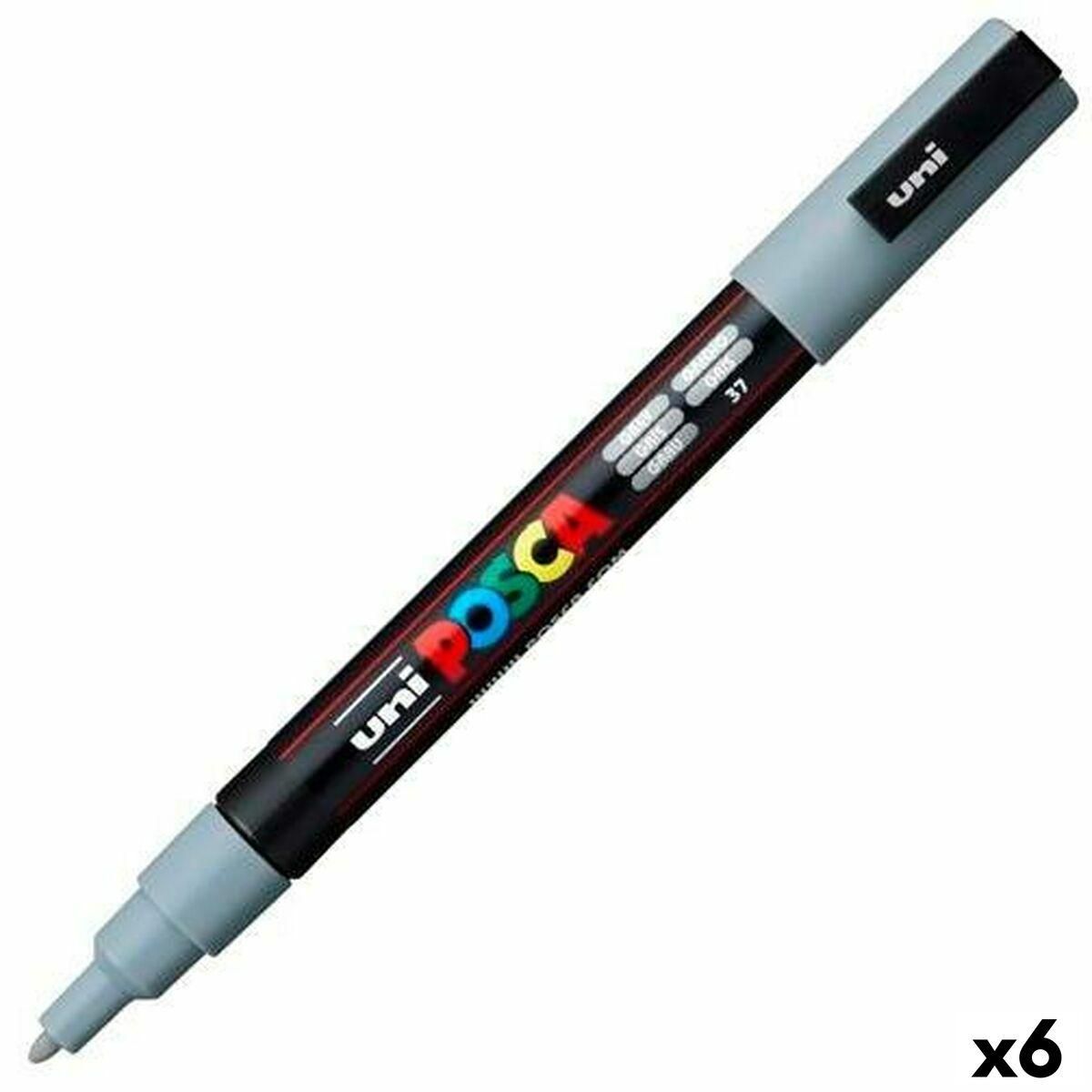 Markør POSCA PC-3M Grå (6 enheder)