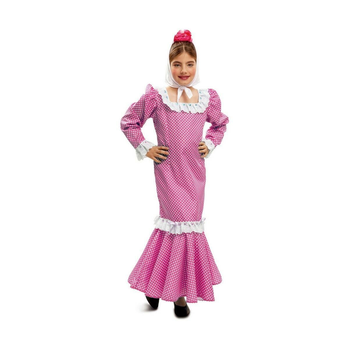 Kostume til børn Madrilener kvinde Pink (4 Dele) 7-9 år