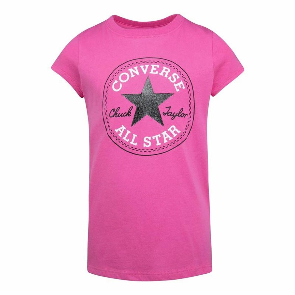 Børne Kortærmet T-shirt Converse Timeless Chuck Patch Fuchsia 2-3 år