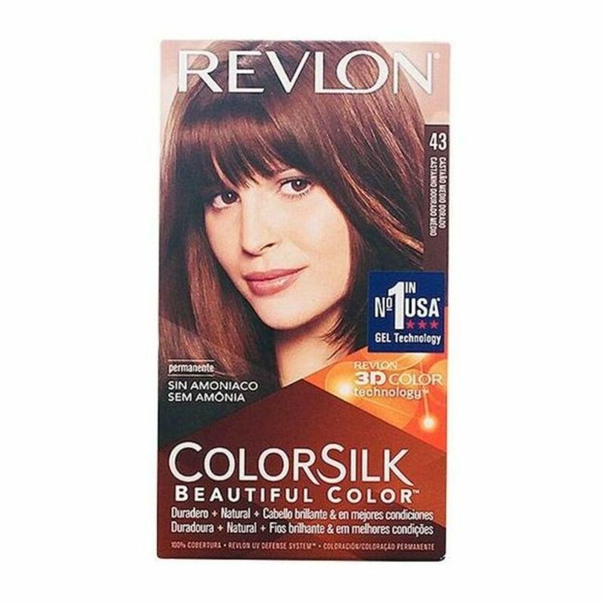 Farve uden Ammoniak Colorsilk Revlon CS Gylden Kastanje (1 enheder)