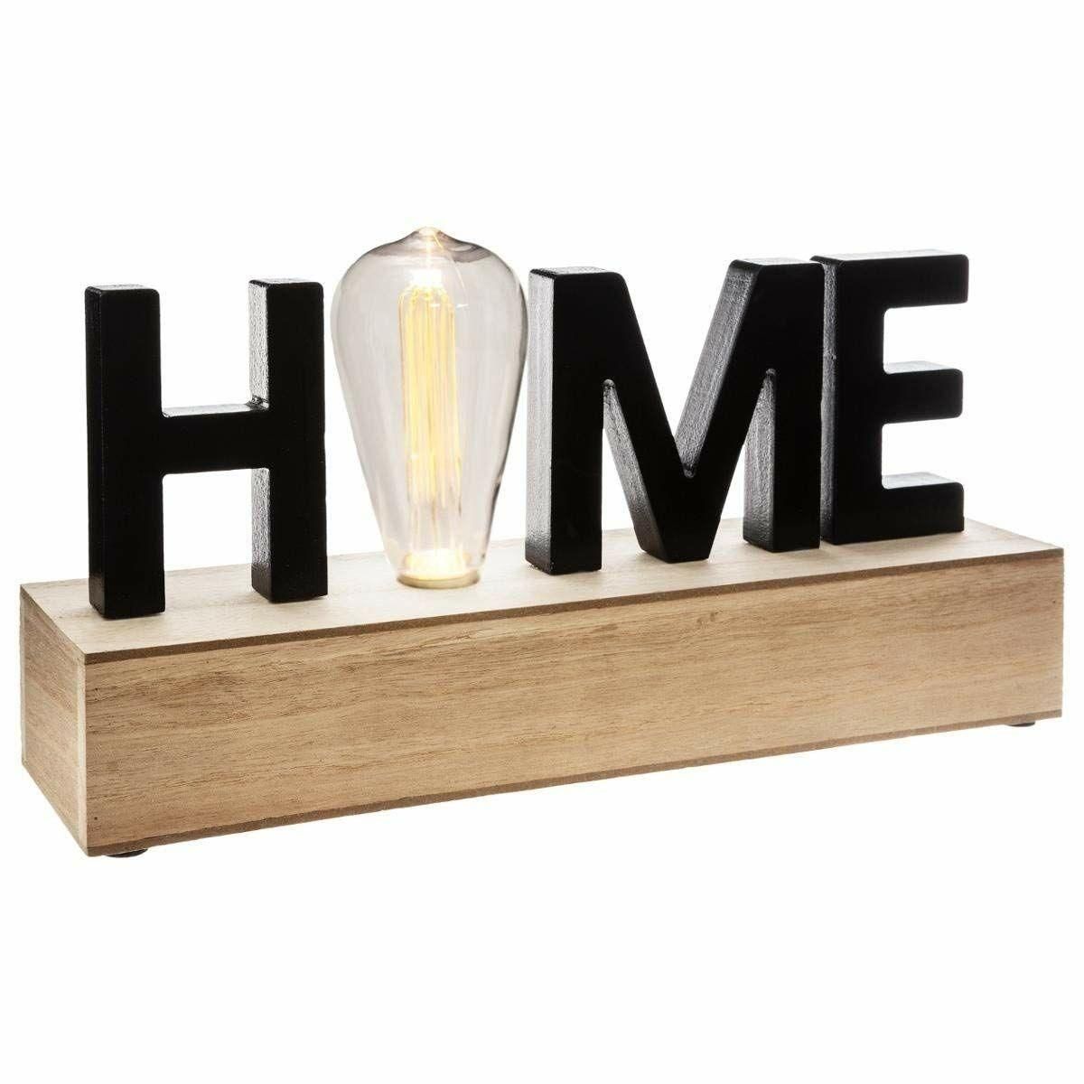 Dekorativ figur Atmosphera 'Home' LED Lys (34 x 16 x 8 cm)