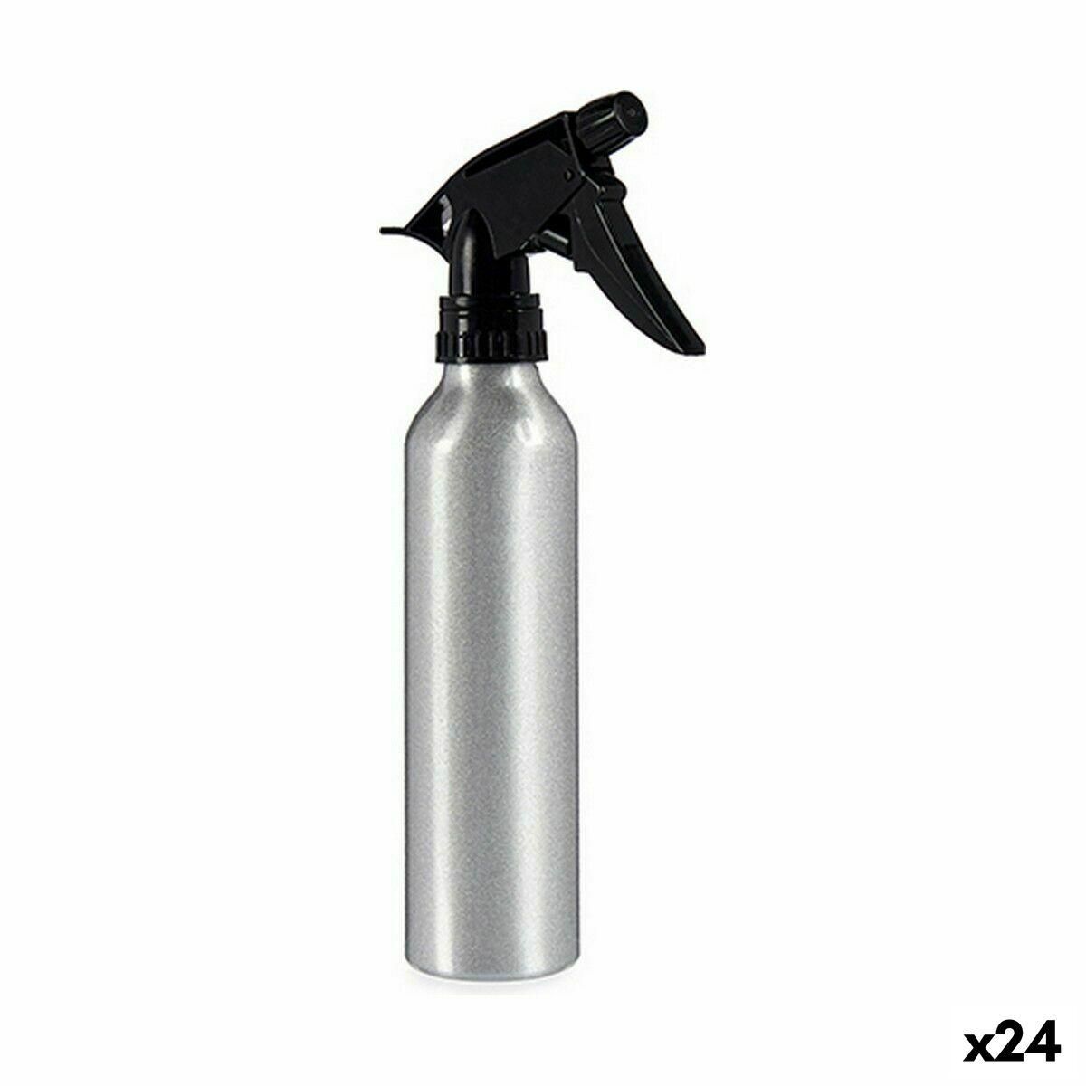 Sprayflaske Sort Sølvfarvet Aluminium 300 ml (24 enheder)