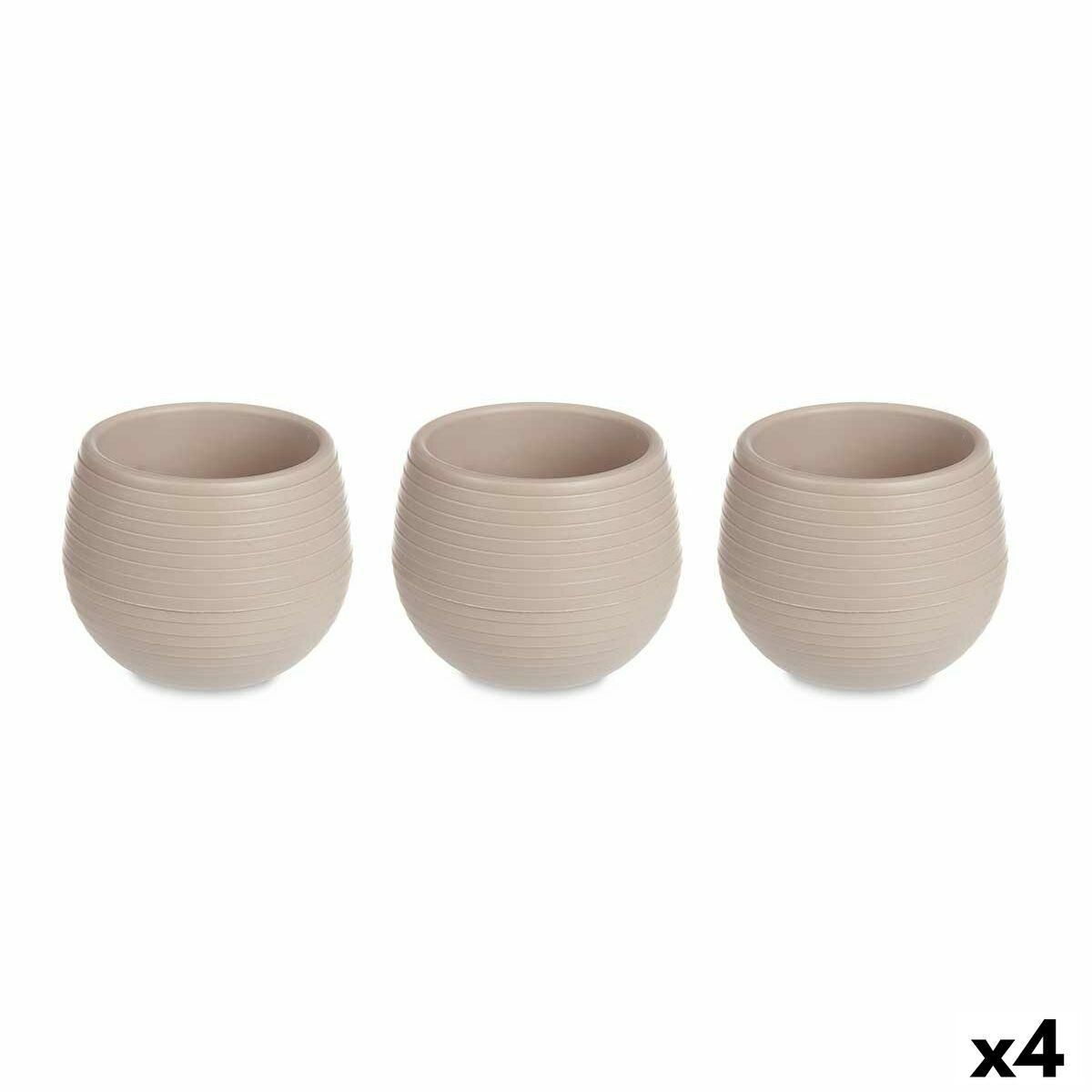 plantekrukker Taupe Plastik 16,5 x 16,5 x 14,5 cm (4 enheder)