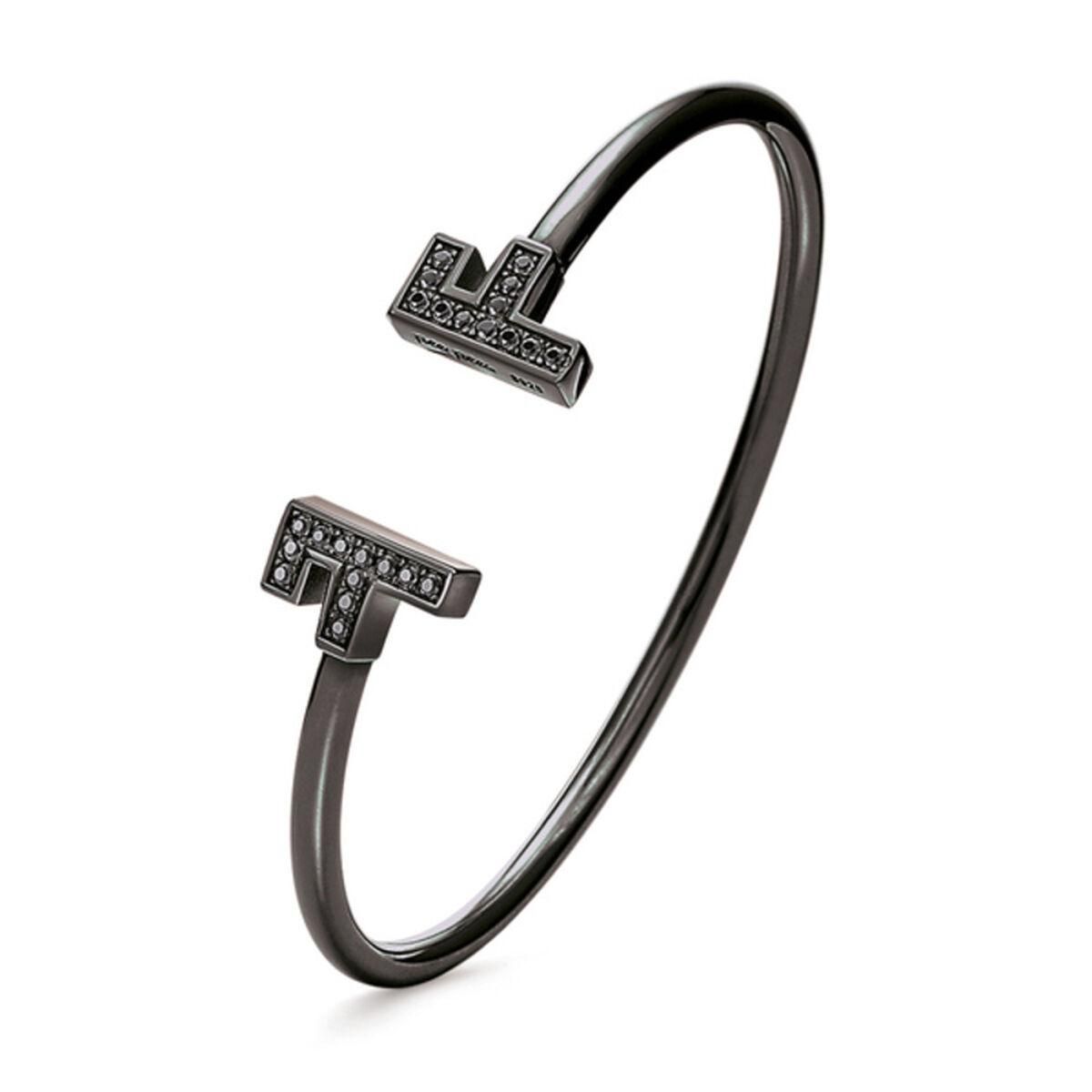 Armbånd Folli Follie F Sterling sølv (Ø 58 mm) Sort