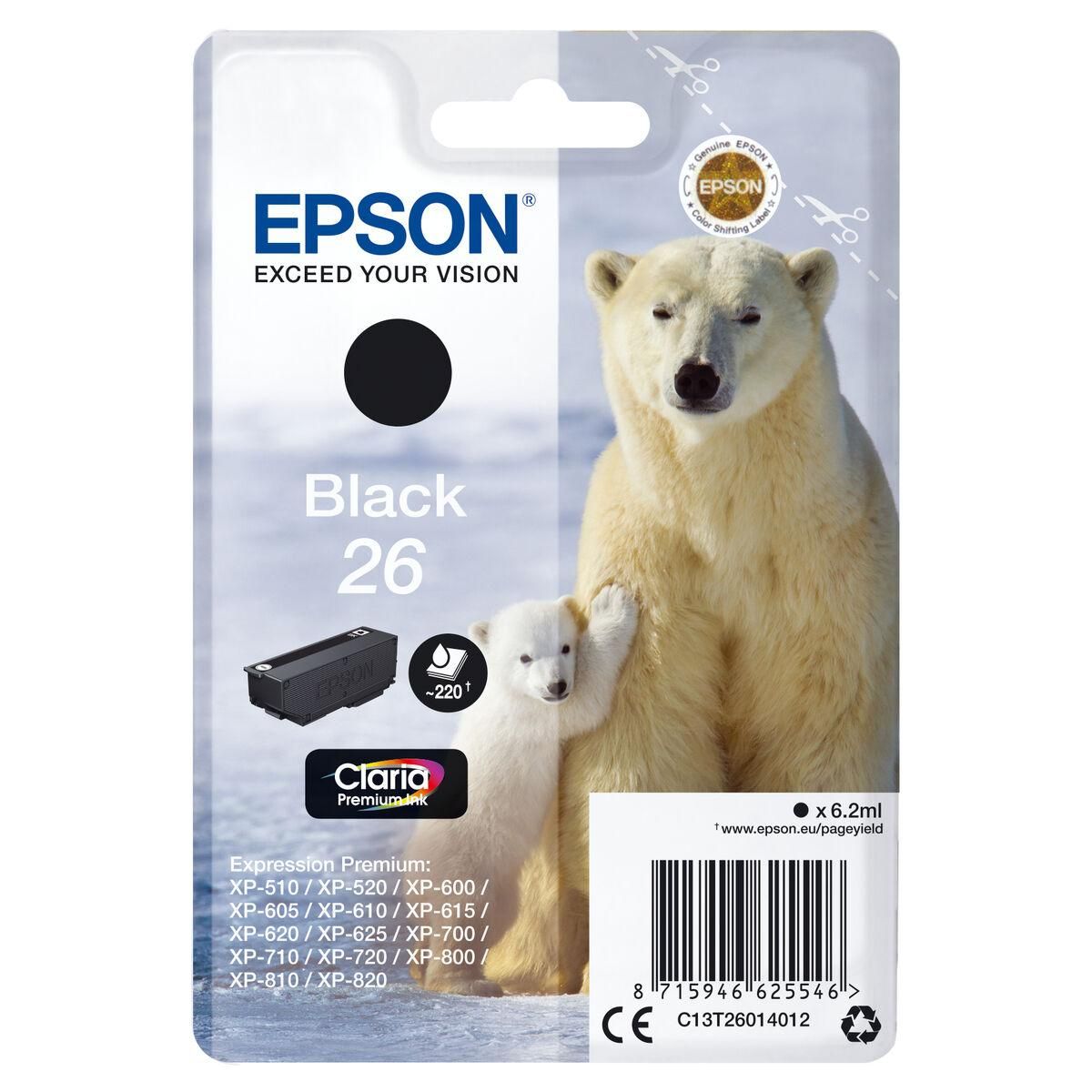 Original blækpatron Epson C13T26014022 Sort