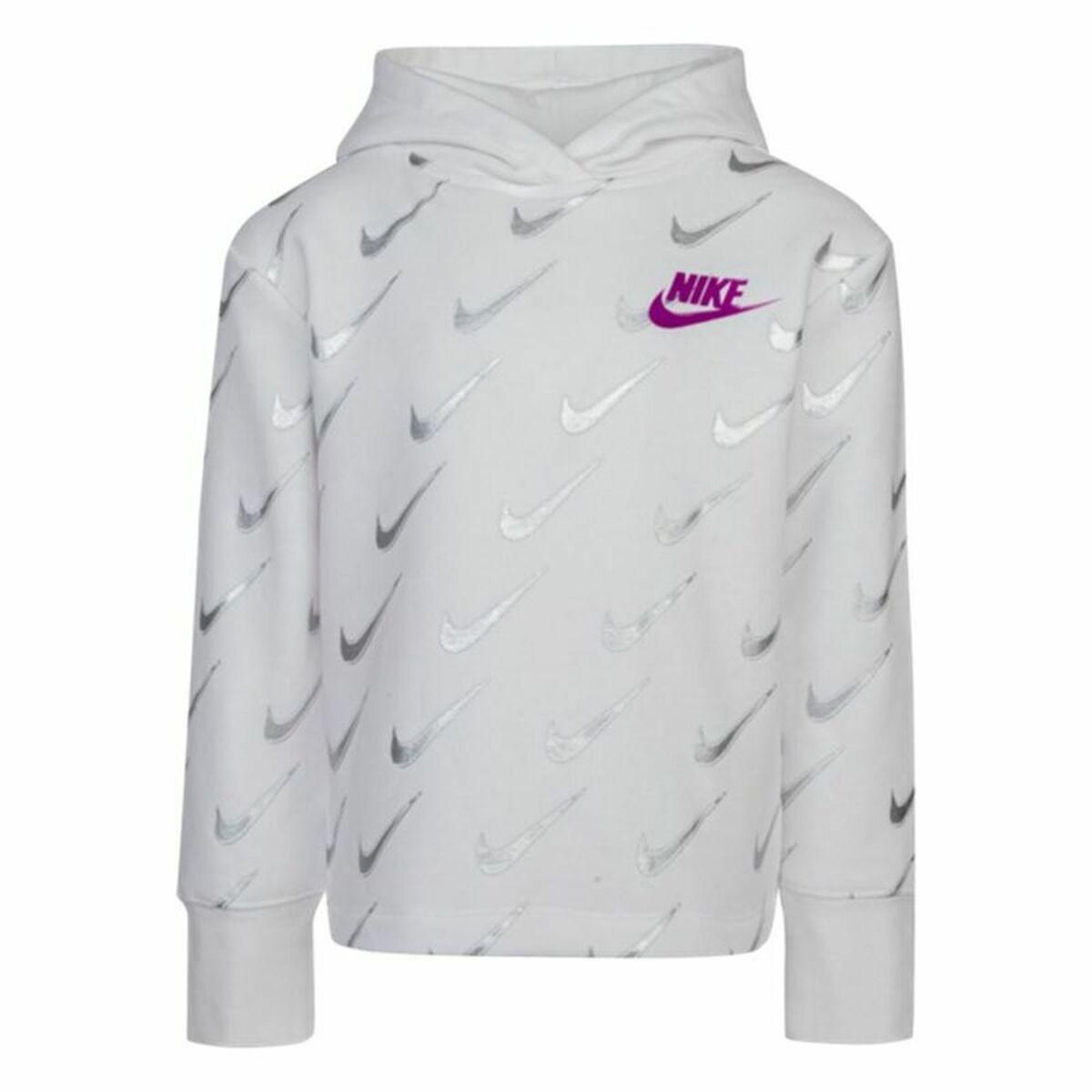 Sweatshirt til Børn Nike Printed Fleeced Hvid 2-3 år