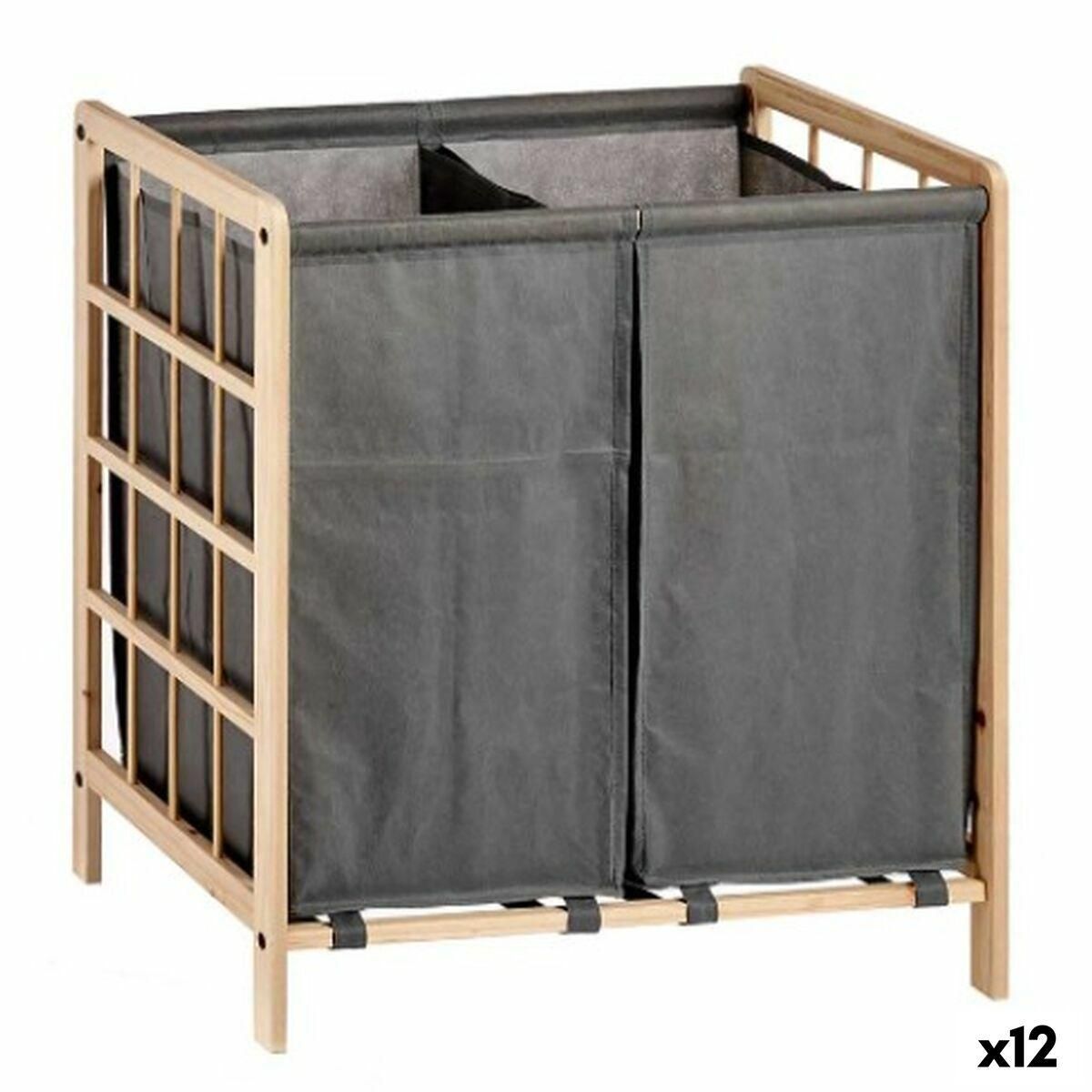 Vasketøjskurv Brun Grå Træ 30 L x 2 33 x 60 x 59,5 cm (12 enheder)