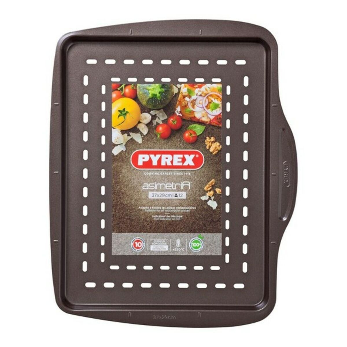 Bageplade Pizza Pyrex Asimetria Galvaniseret stål (37 cm)