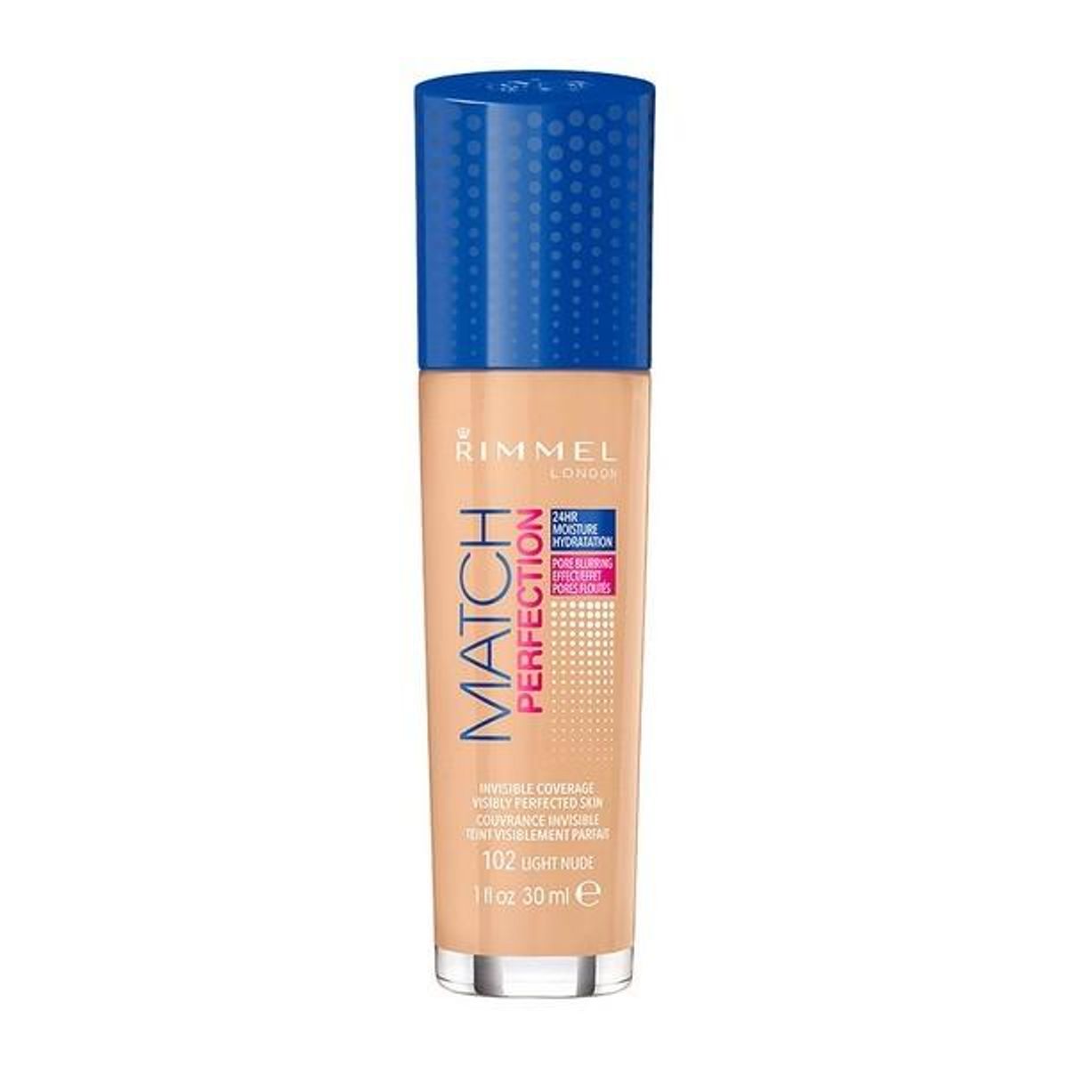 Flydende makeup foundation Match Perfection Rimmel London (30 ml) 102 - light nude 30 ml