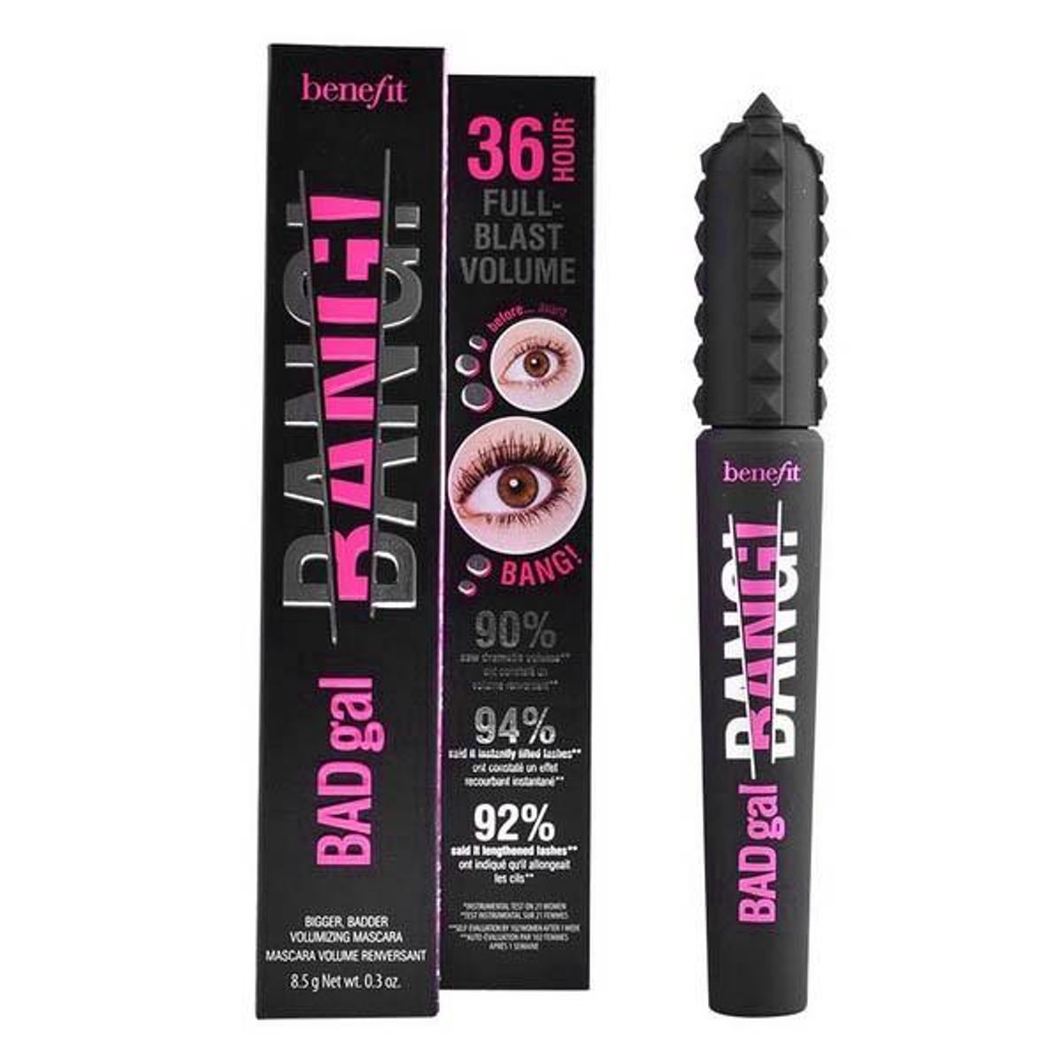 Mascara med Ekstra Volumen Effekt til Øjenvipper Bad Gal Benefit Bad Gal (8,5 g) Sort 8,5 g