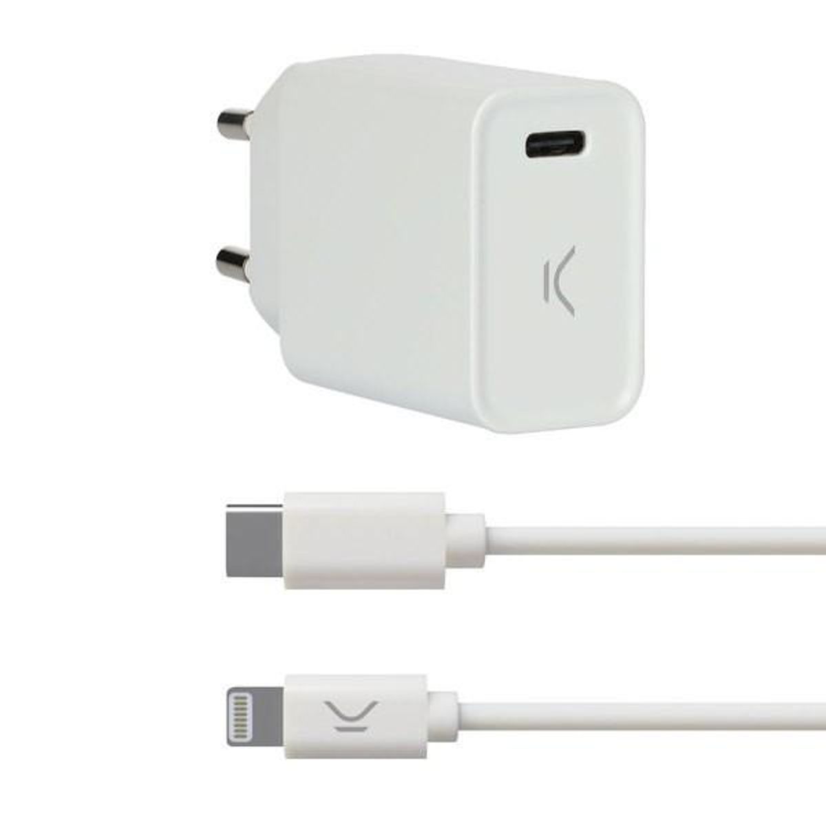 USB Oplader Iphone KSIX Apple-compatible Hvid