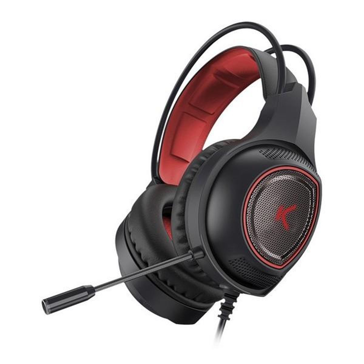 Gaming headset med mikrofon KSIX Drakkar USB LED Sort Rød