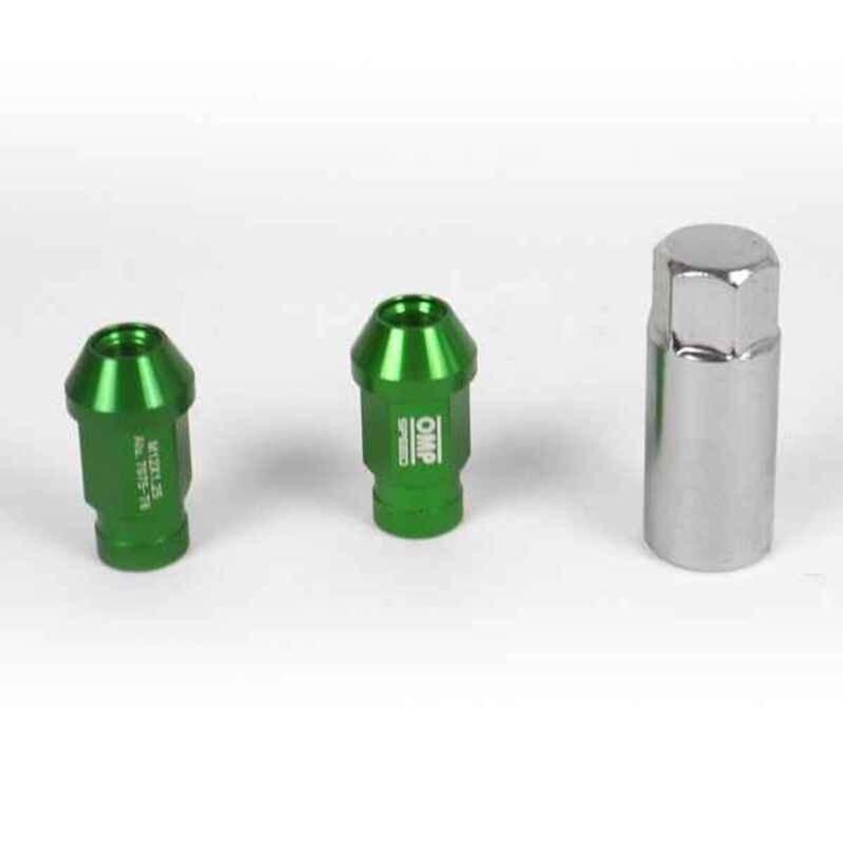 Set Møtrikker OMP 7075 40 mm M12 x 1,50 20 uds Grøn