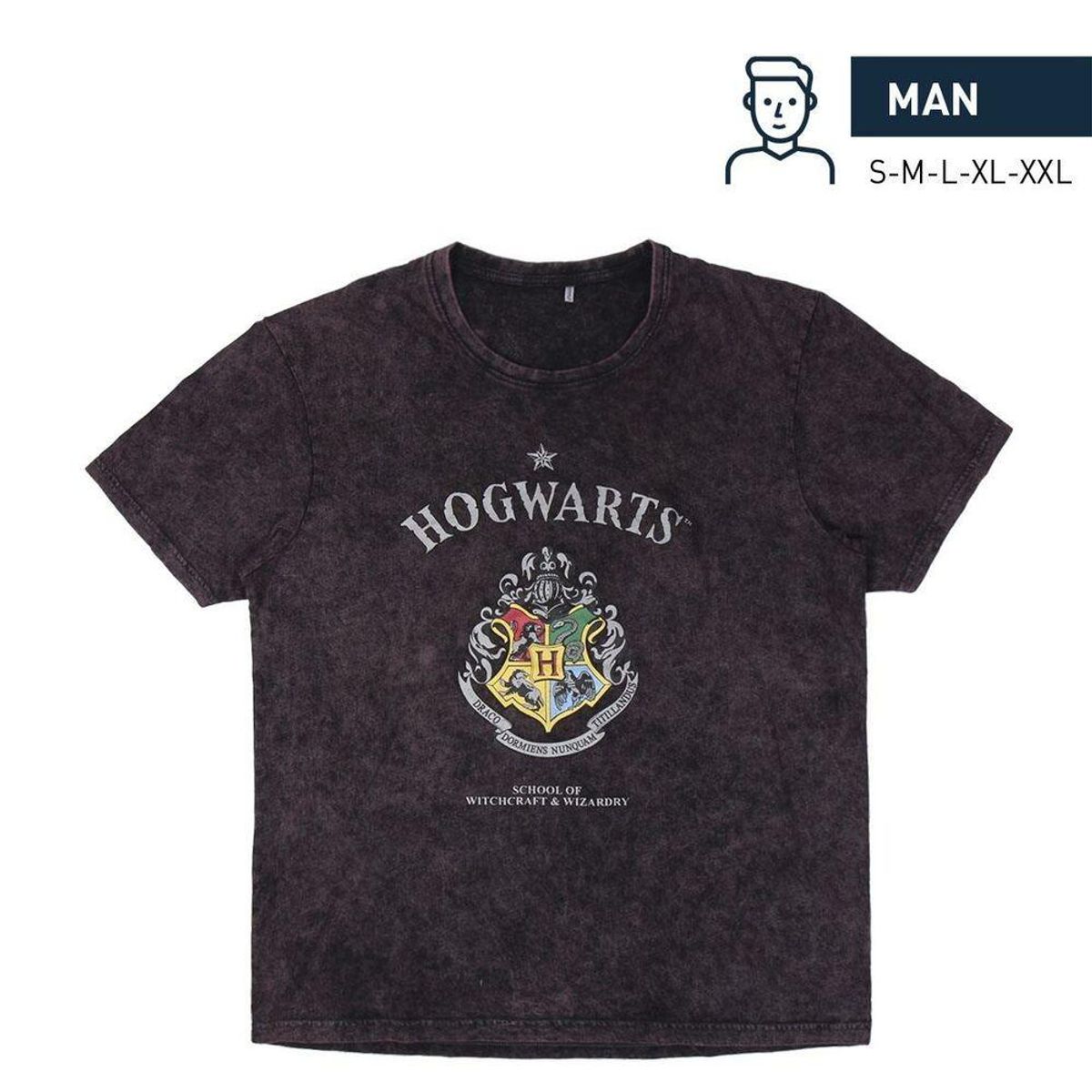 Kortærmet T-shirt til Mænd Harry Potter Grå Mørkegrå L