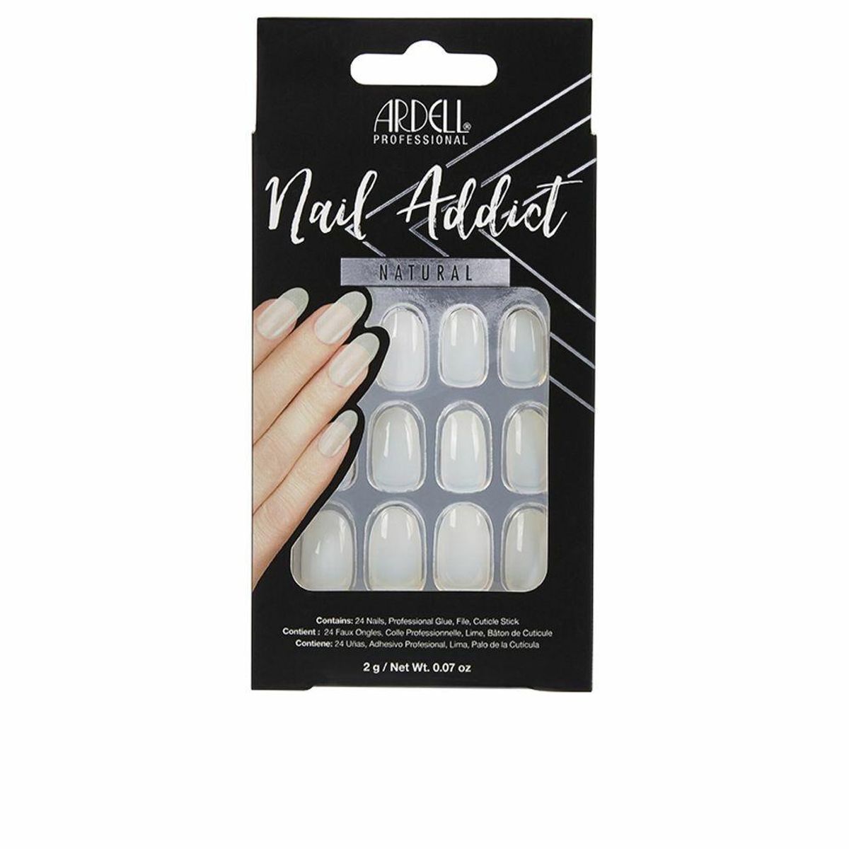 Falske negle Ardell Nail Addict Natur Oval (24 stk)