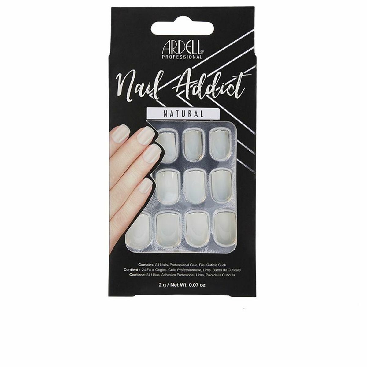 Falske negle Ardell Nail Addict Natur Firkantet (24 stk)