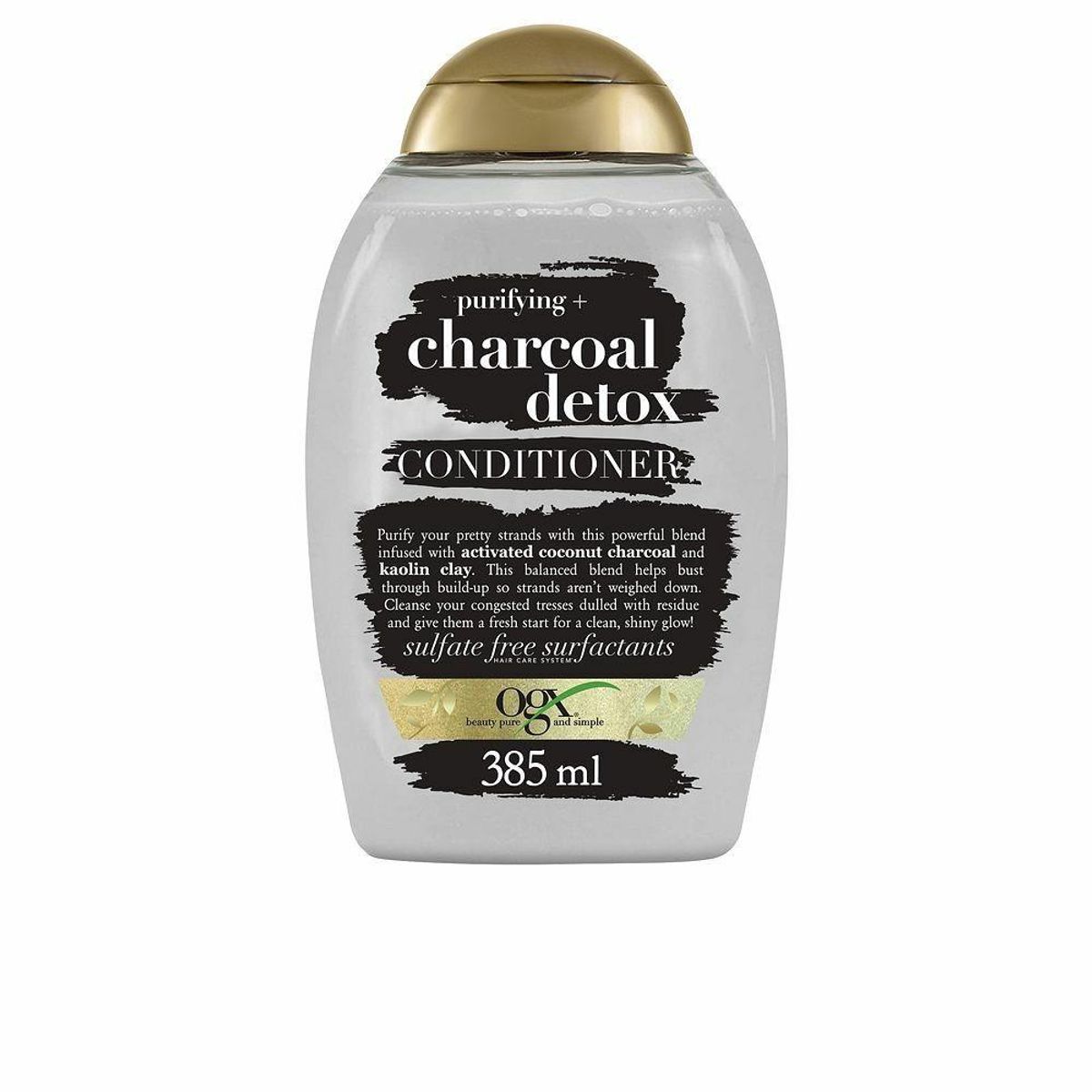 Hårbalsam OGX Charcoal Detox Rensende skrubbecreme Aktivt kul 385 ml