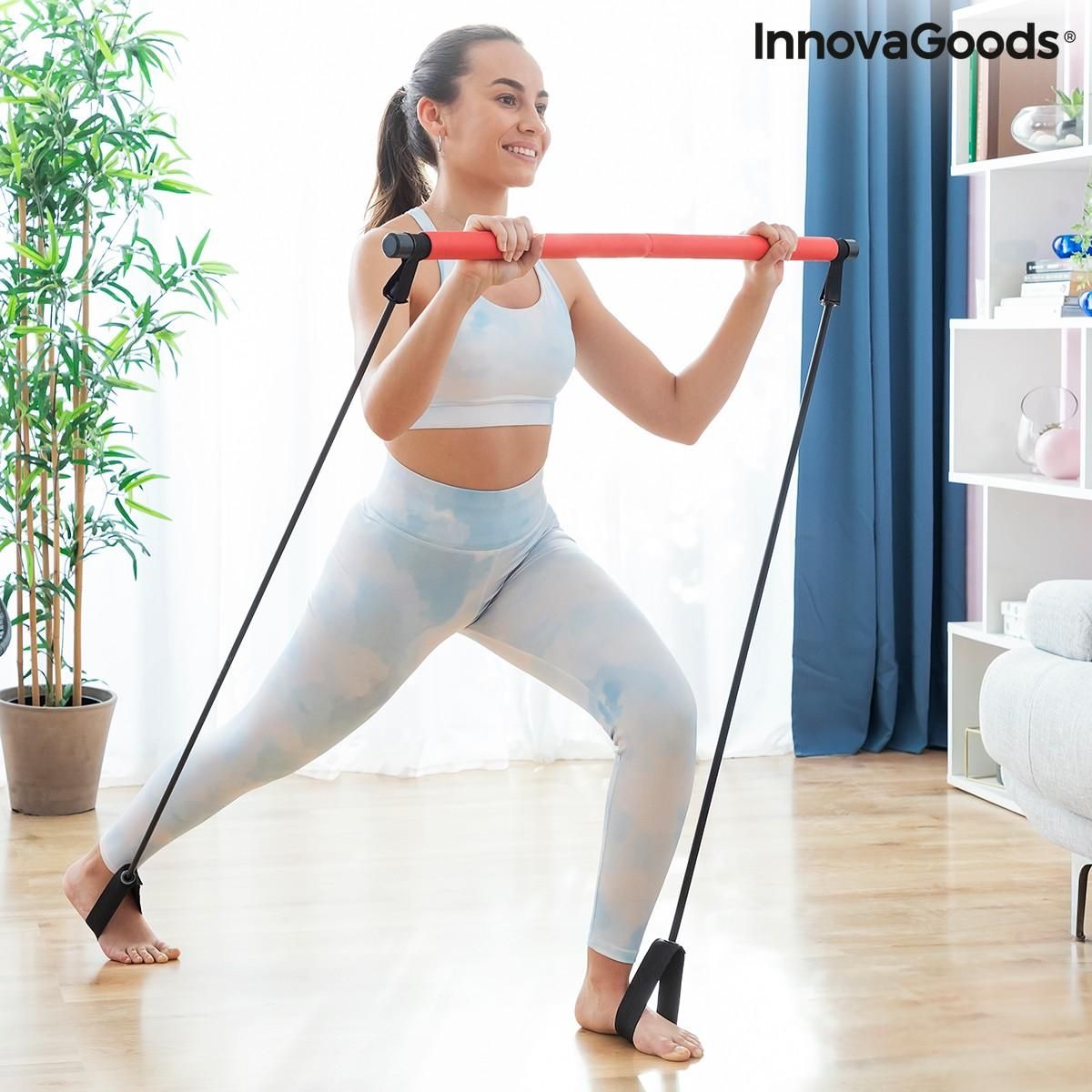 Fitness Bar med Resistance Bands og Motion Guide Resibar InnovaGoods